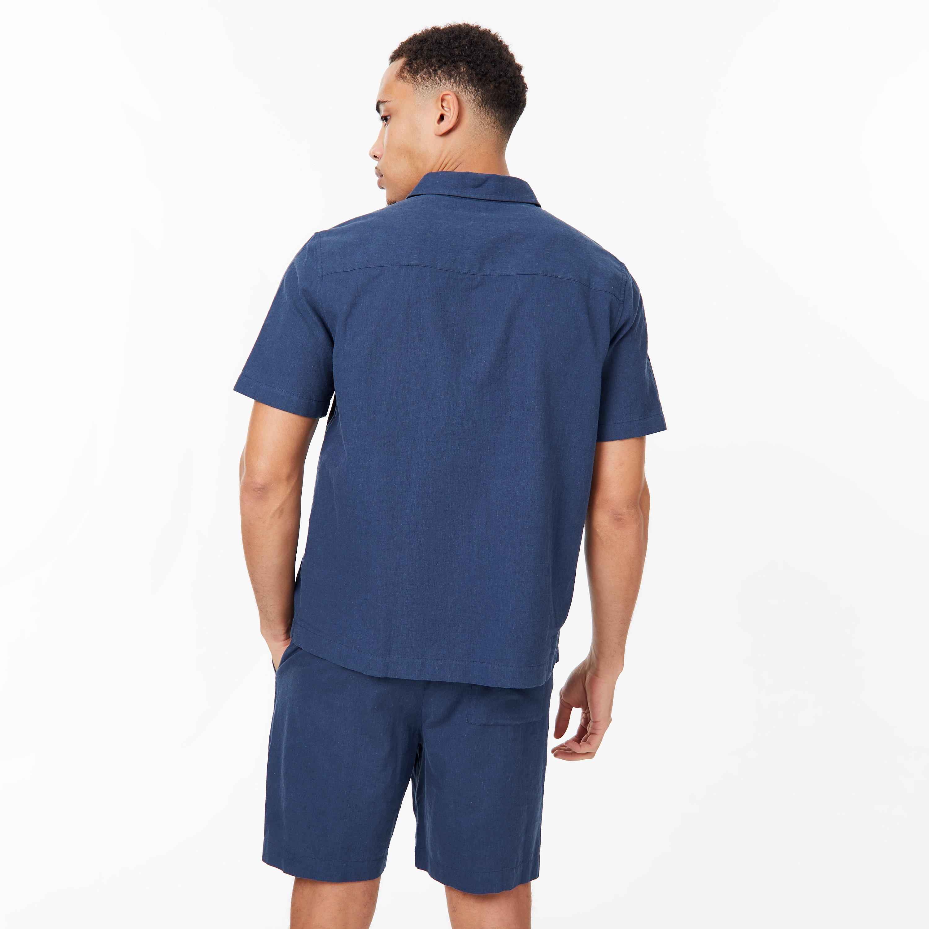 Navy - Jack Wills - Short Sleeve Linen Shirt - 4