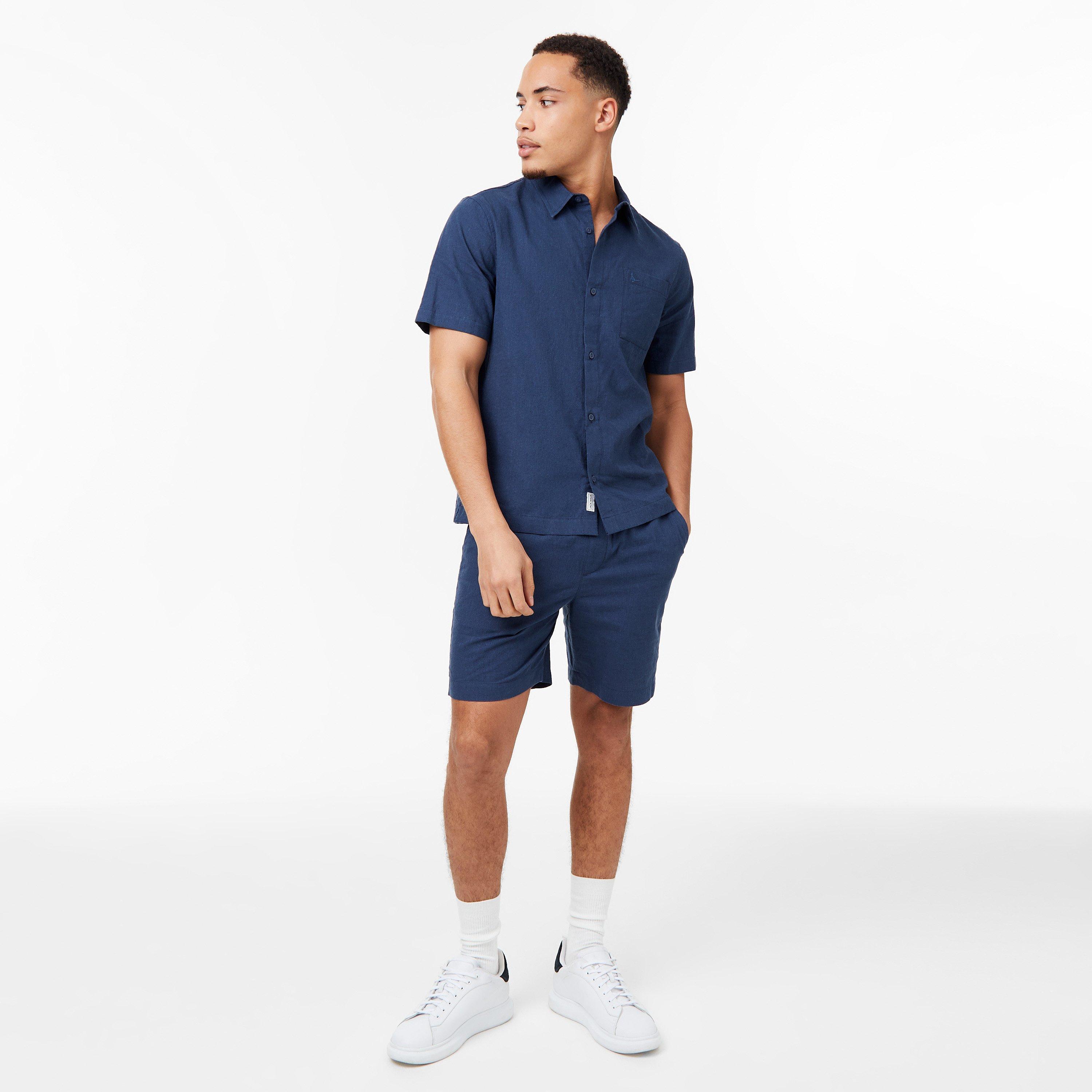 Navy - Jack Wills - Short Sleeve Linen Shirt - 5