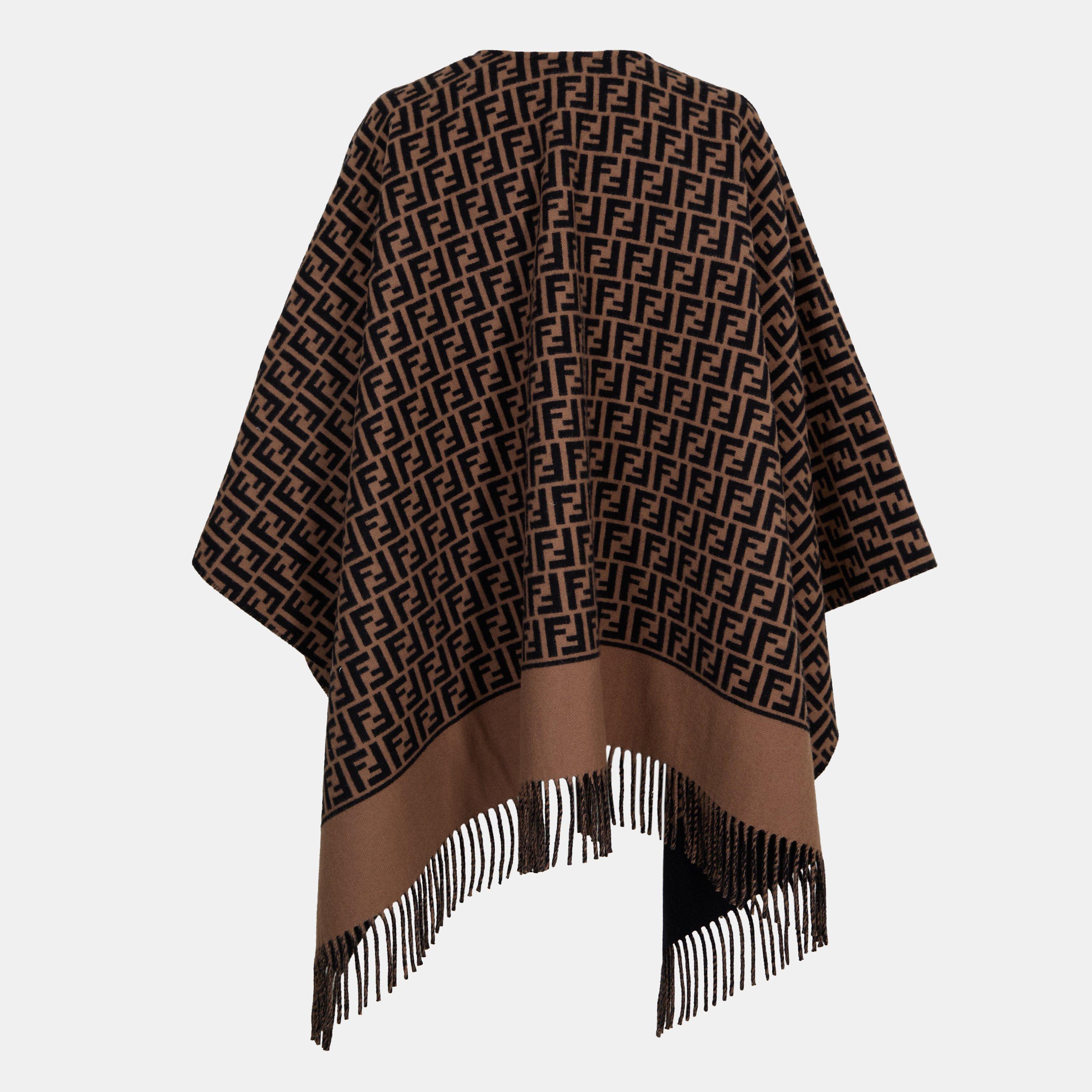 Tabacco - Fendi - Women's  Designer Draped Poncho - 2