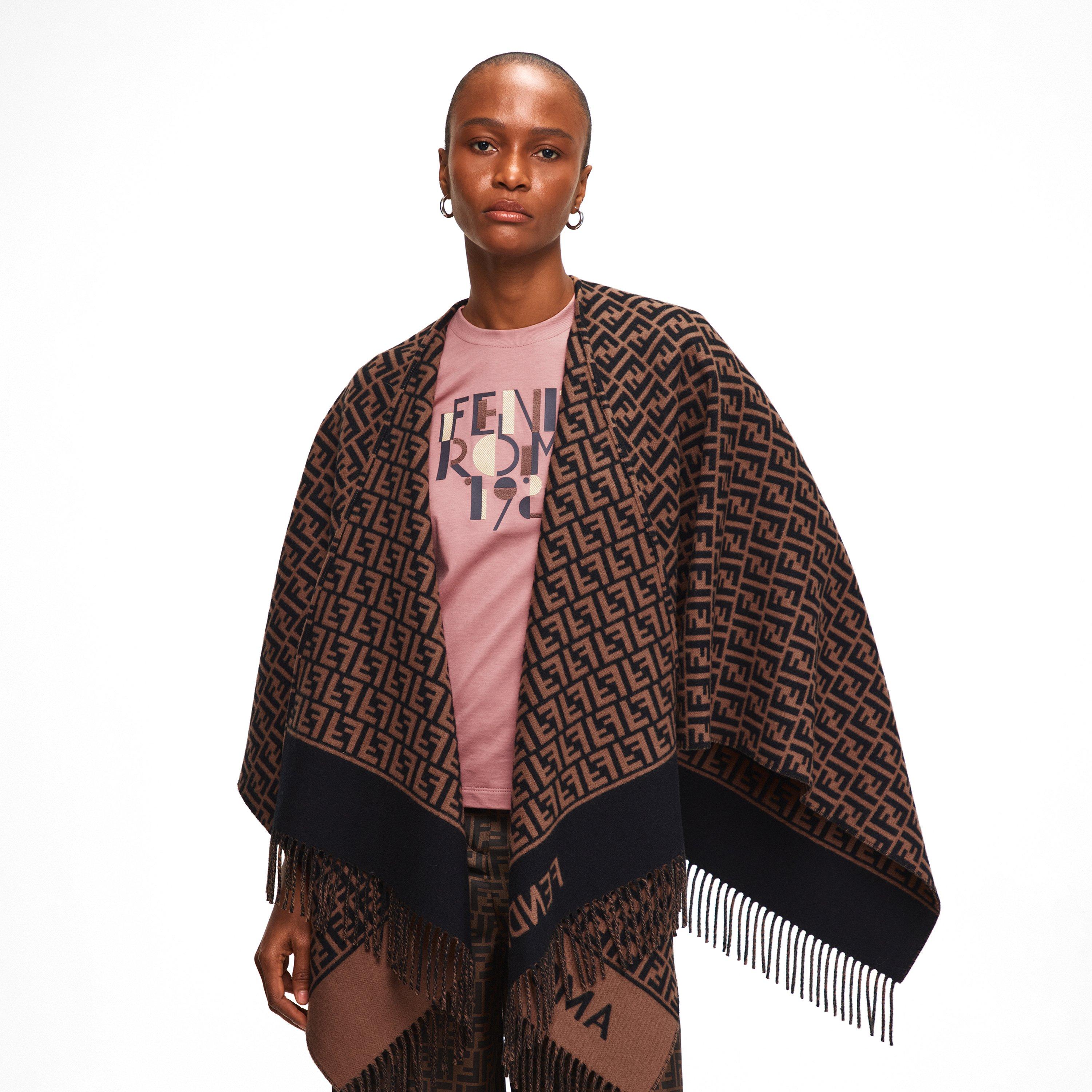 Tabacco - Fendi - Women's  Designer Draped Poncho - 3