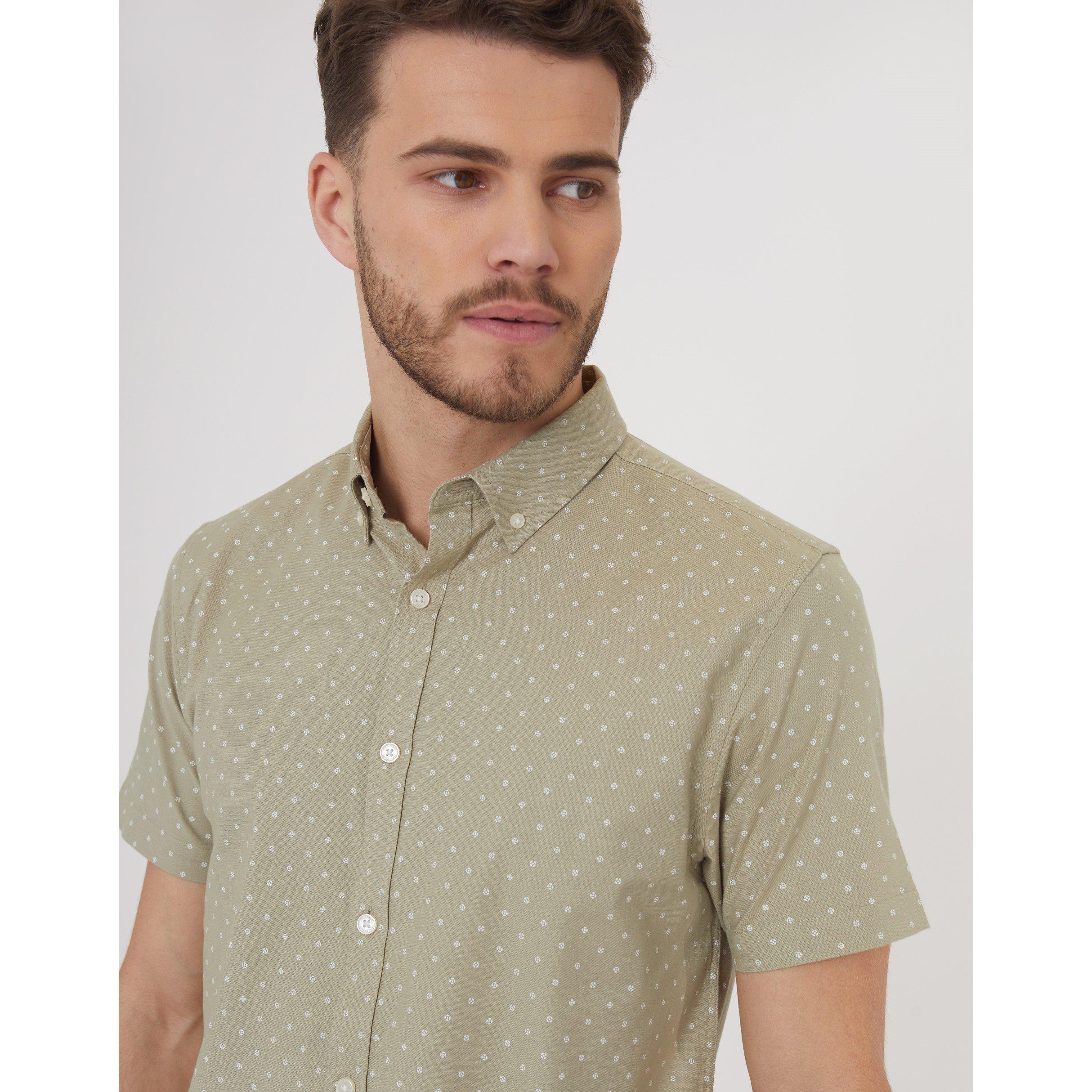 Sage - Threadbare - Men's Short-Sleeve Patterned Shirt - 1