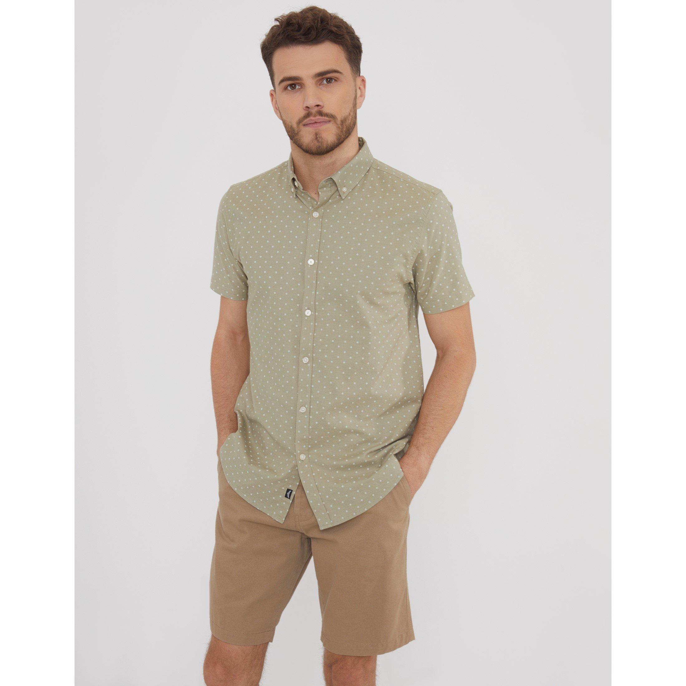 Sage - Threadbare - Men's Short-Sleeve Patterned Shirt - 2