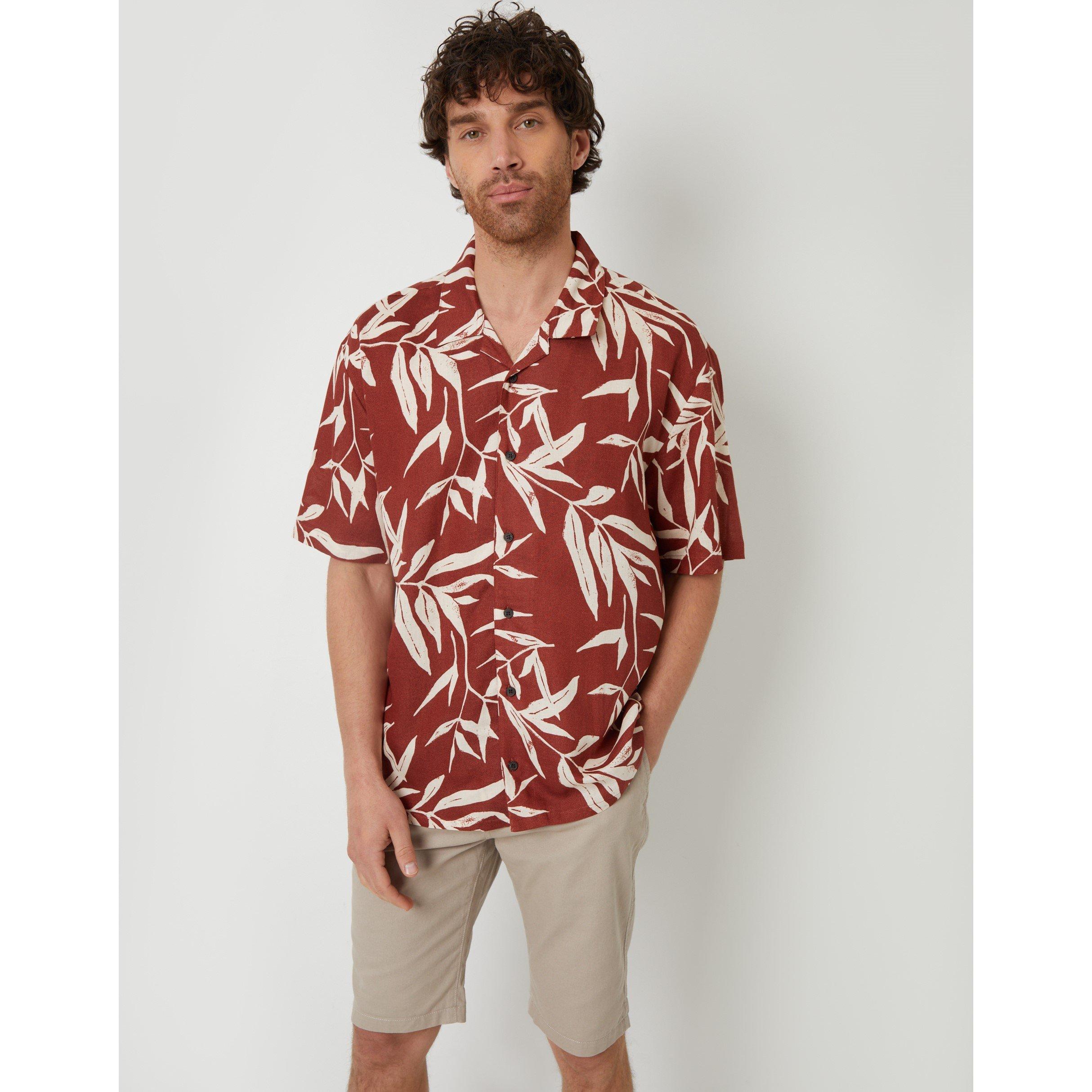 Rust - Threadbare - Men's Short-Sleeve Patterned Shirt - 1