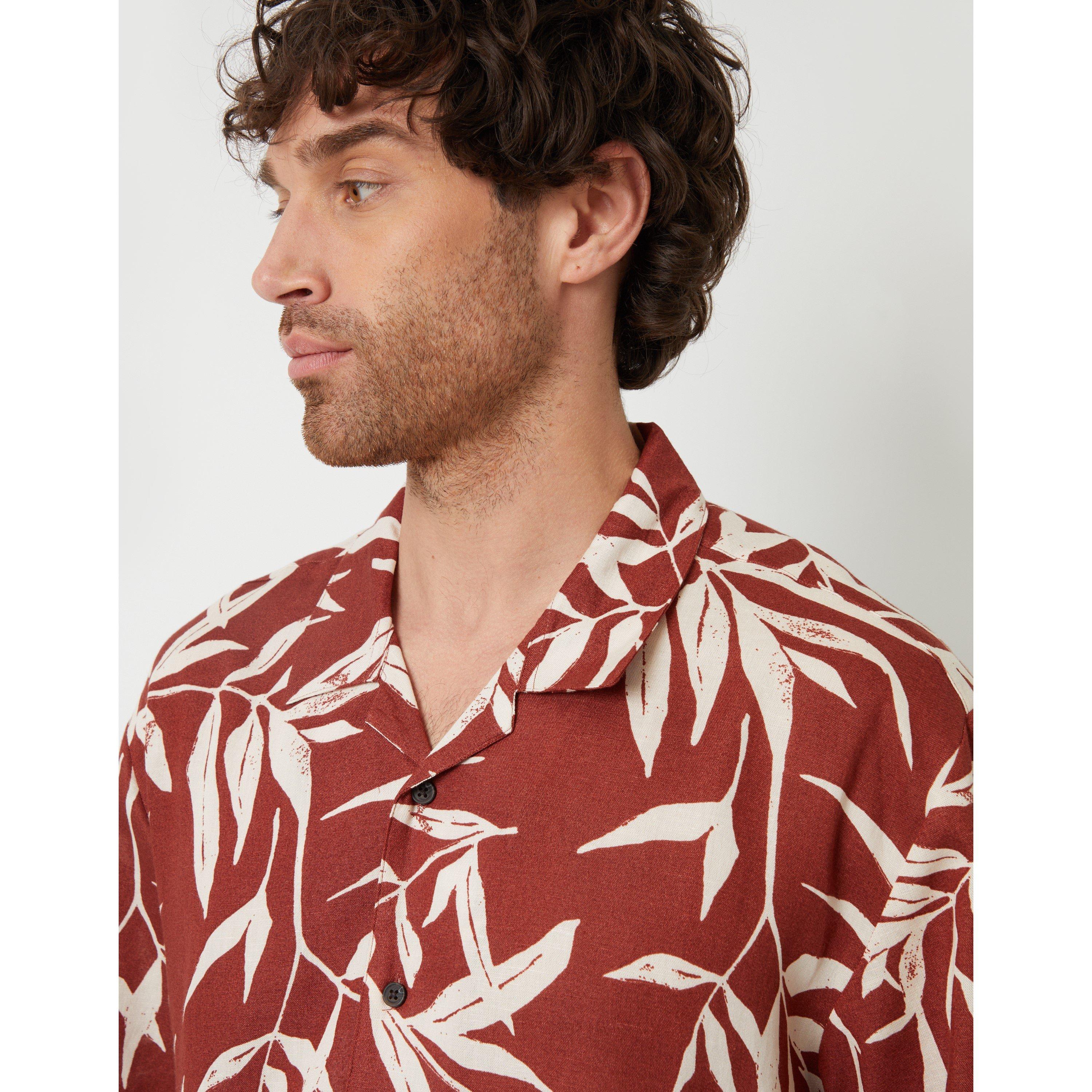 Rust - Threadbare - Men's Short-Sleeve Patterned Shirt - 4