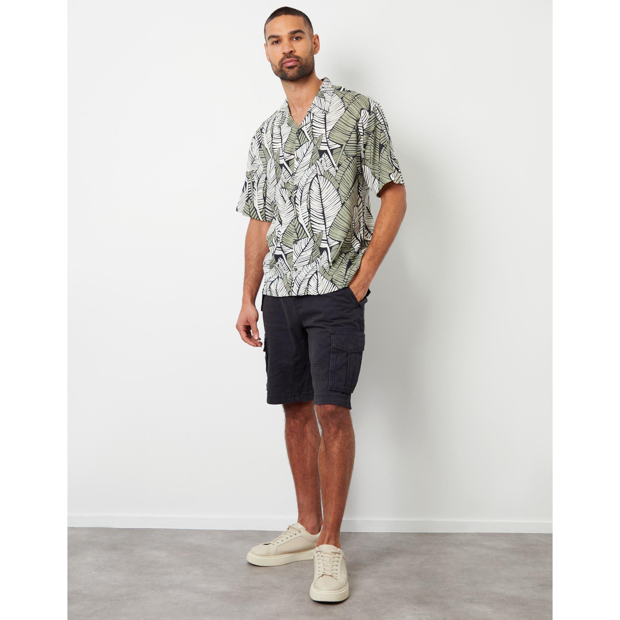 Black - Threadbare - Men's Short-Sleeve Patterned Shirt - 2