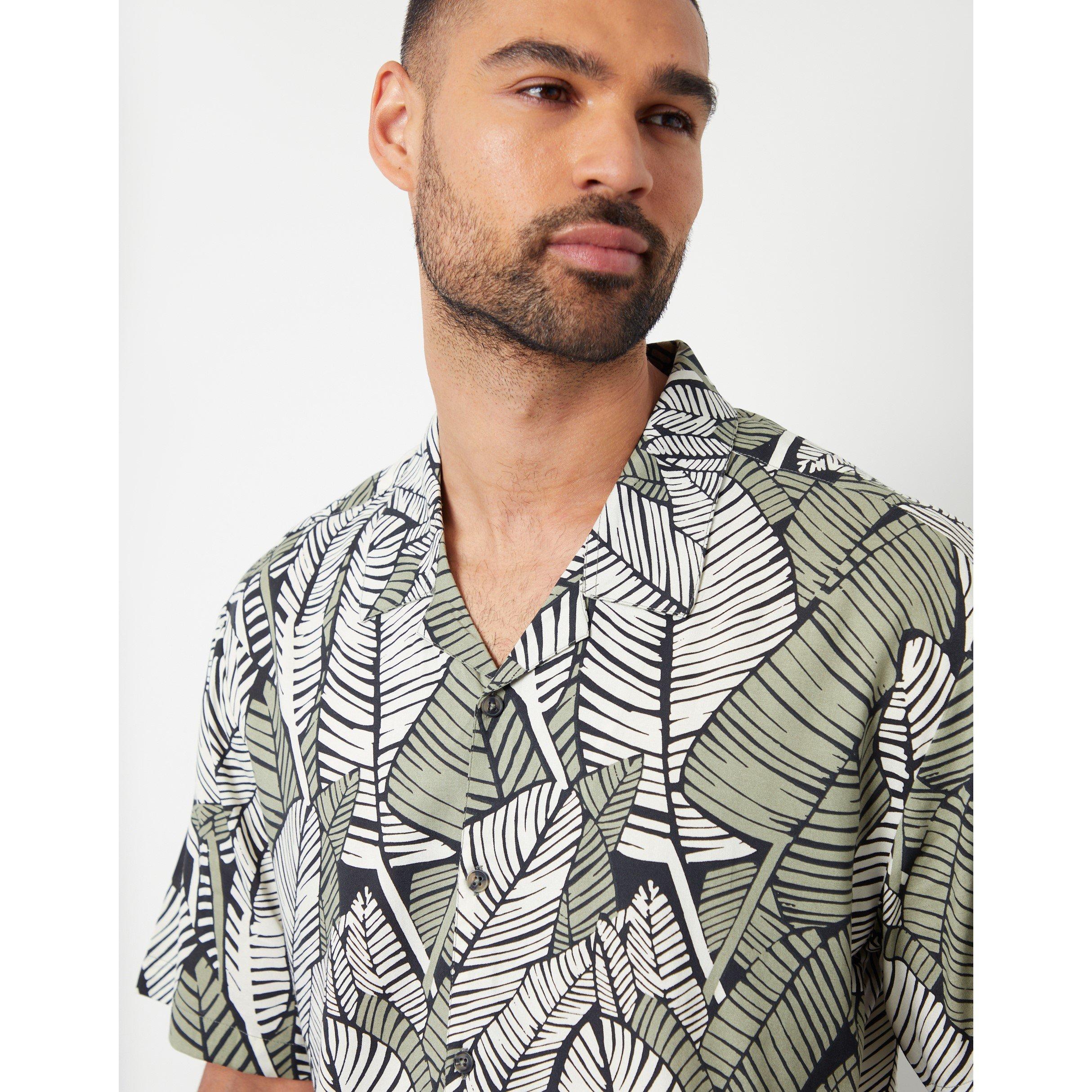 Black - Threadbare - Men's Short-Sleeve Patterned Shirt - 4