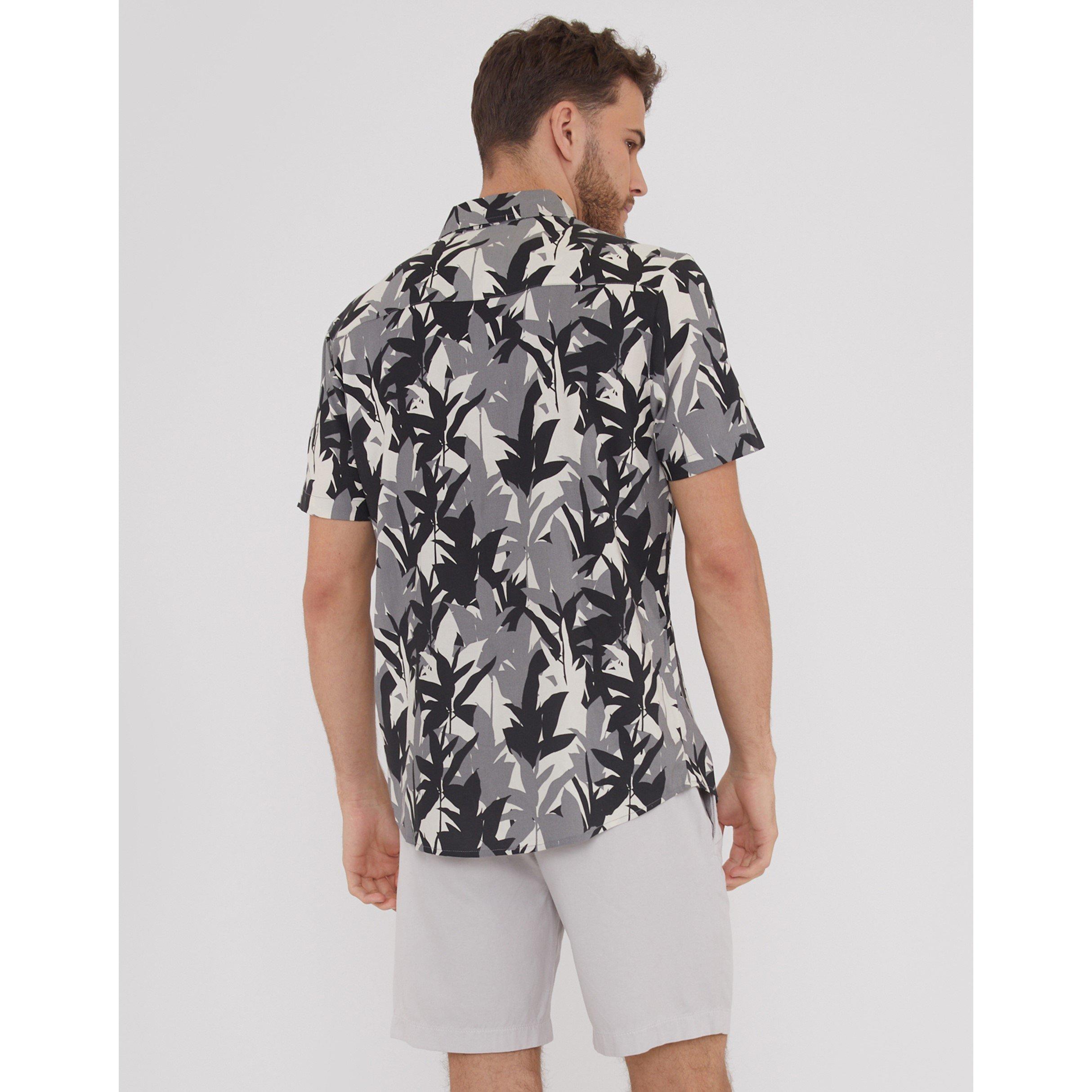 Black - Threadbare - Men's Short-Sleeve Patterned Shirt - 3