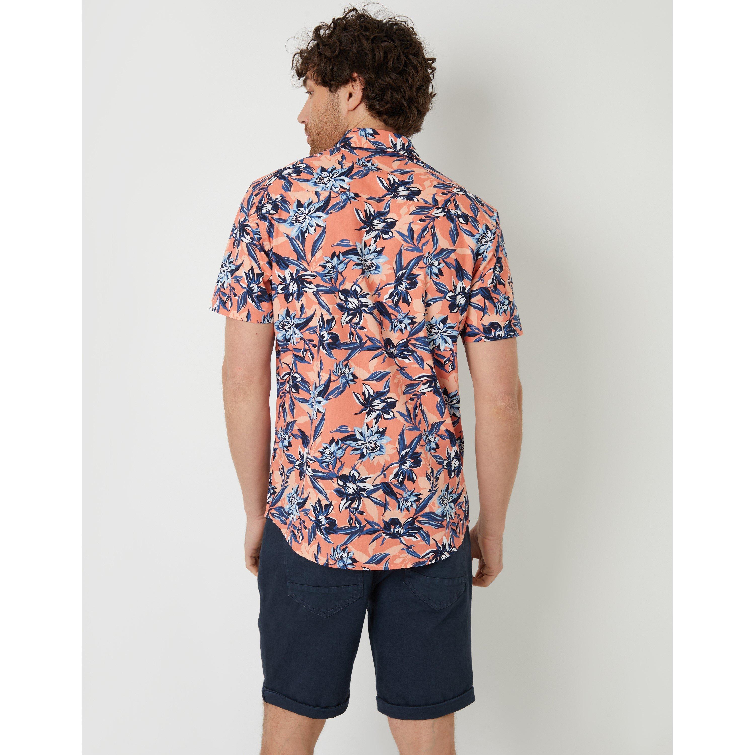 Peach - Threadbare - Men's Short-Sleeve Patterned Shirt - 3