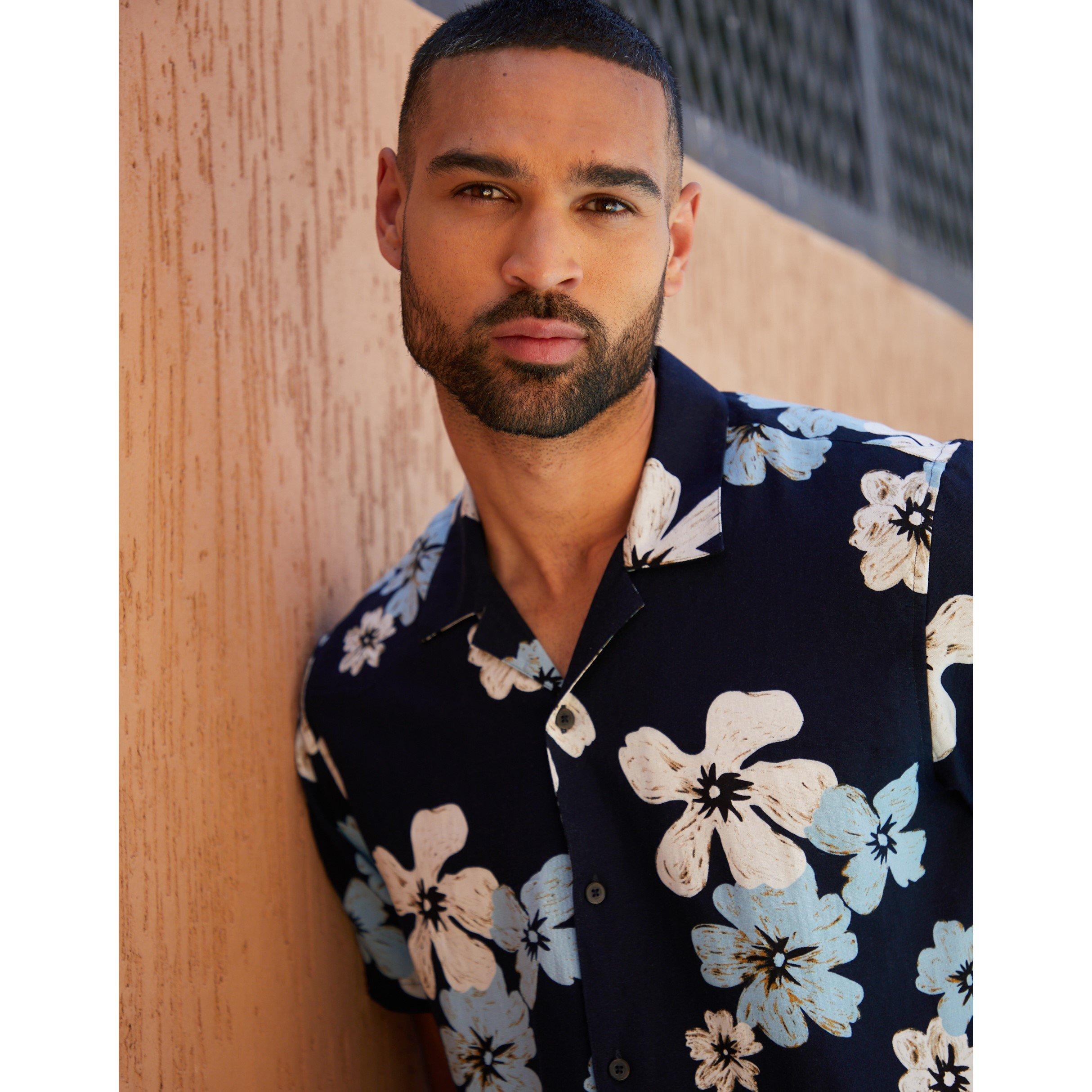 Black - Threadbare - Men's Short-Sleeve Patterned Shirt - 4