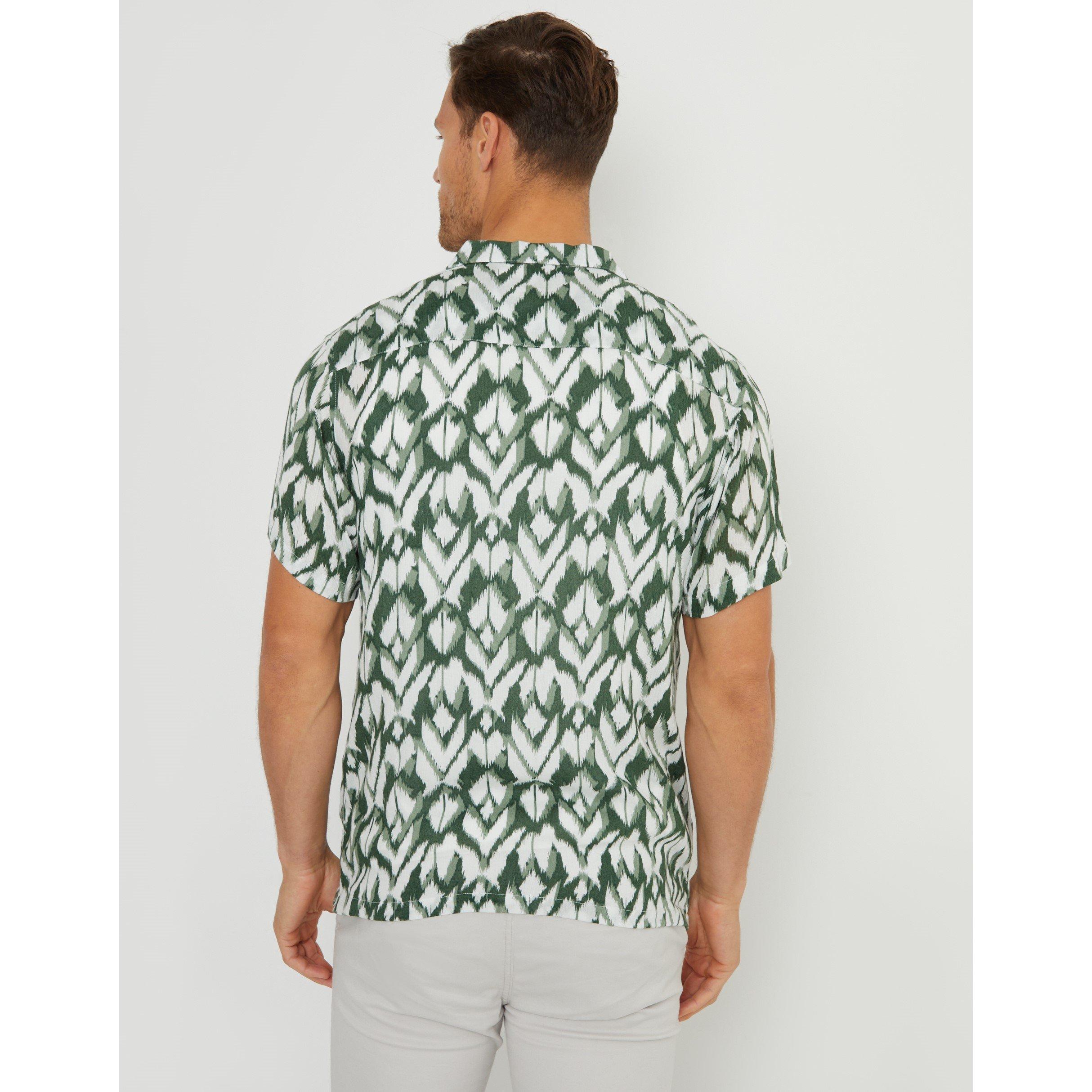 Pine Green - Threadbare - Men's Short-Sleeve Patterned Shirt - 3