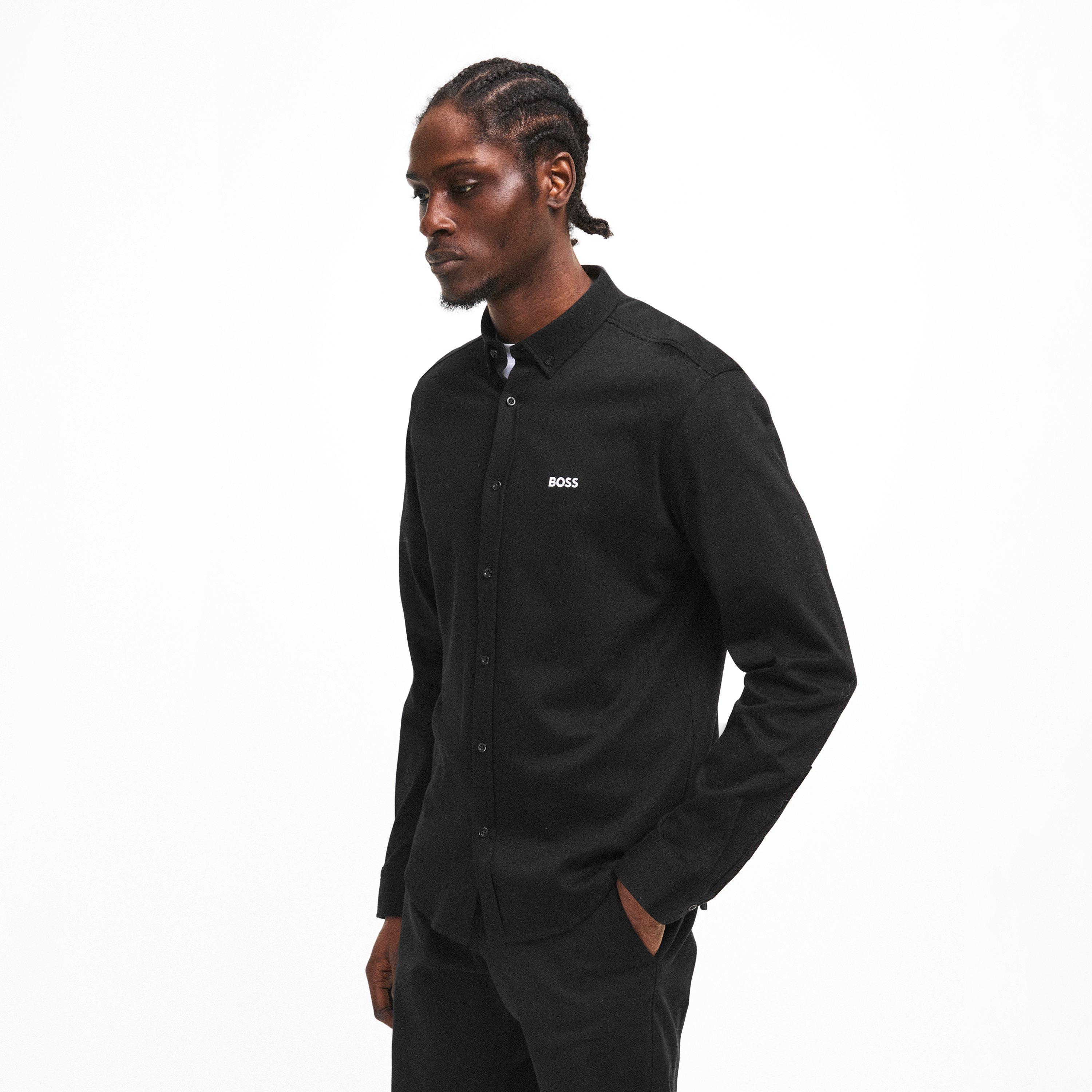 Black 002 - Boss - St Motion L 10263169 01 Plain Shirt Mens - 3