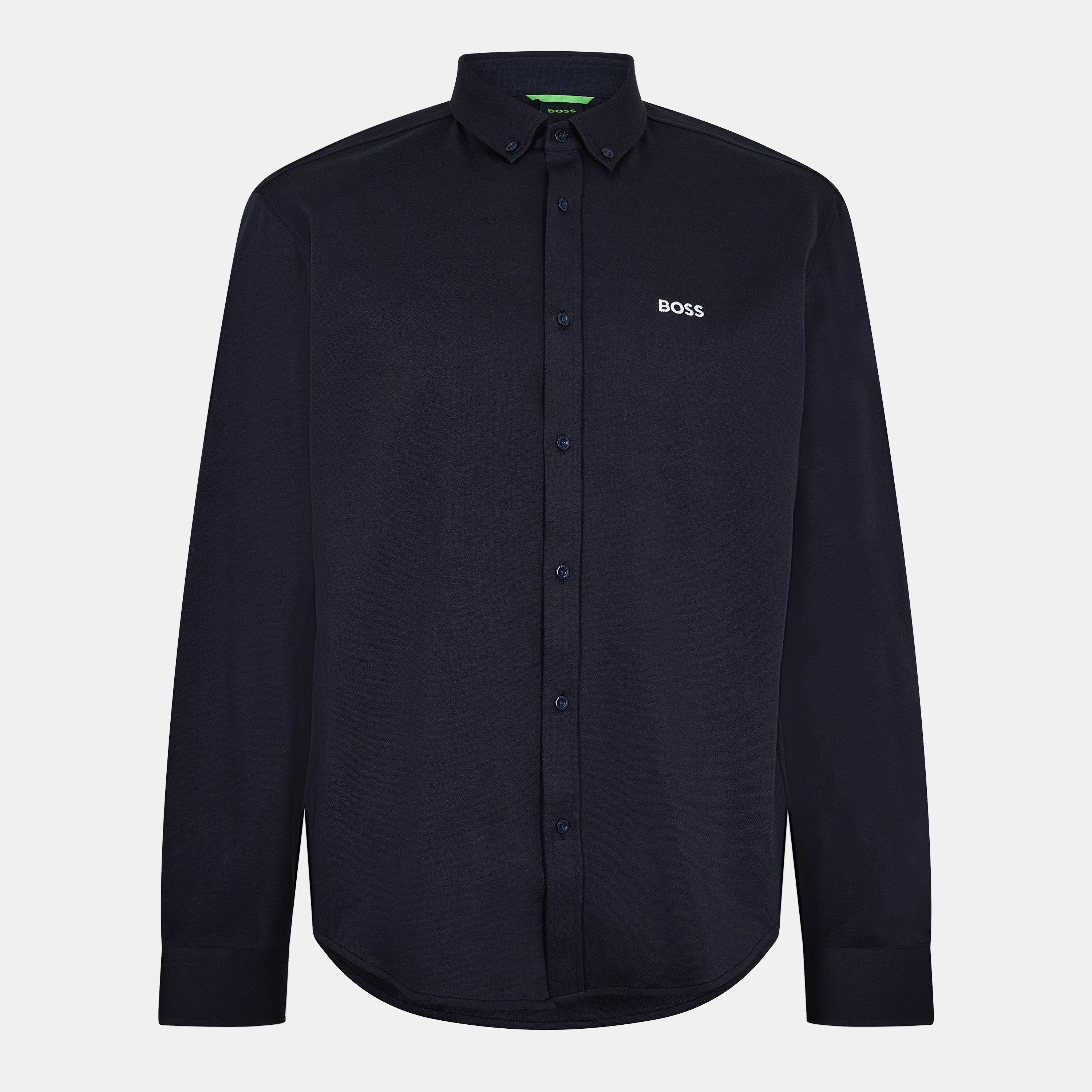 Mens BOSS GREEN Motion Long Sleeve Buttoned Shirt with Logo Detail