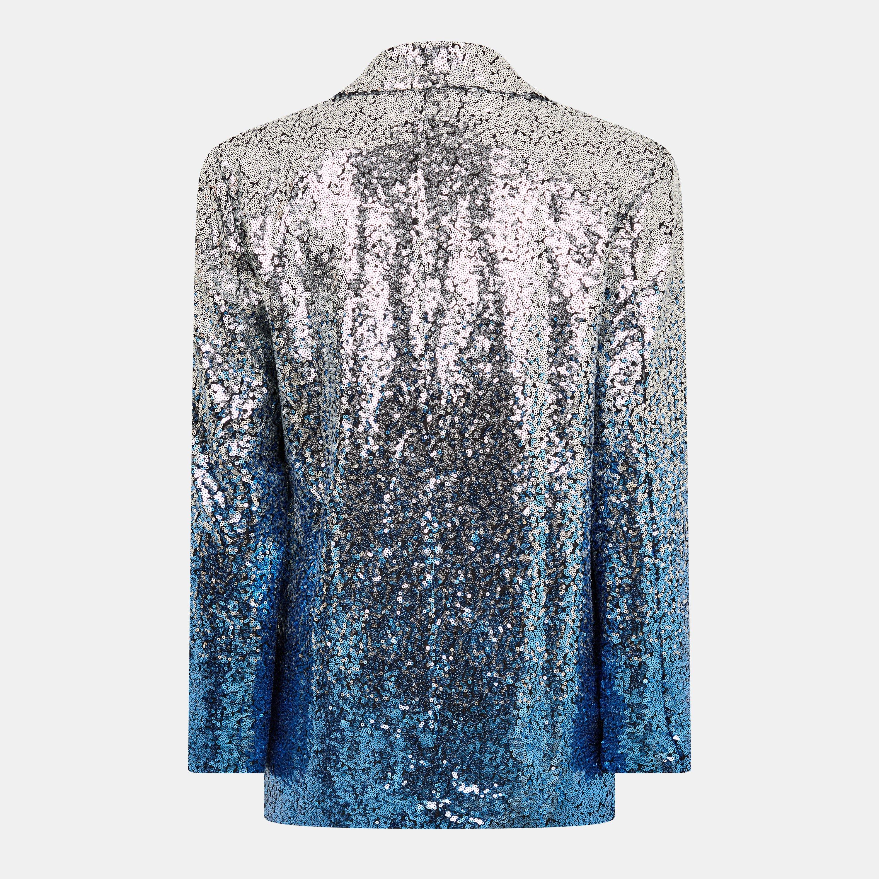 Silver - AmyLynn - 's Sequin Tailored Blazer - 2