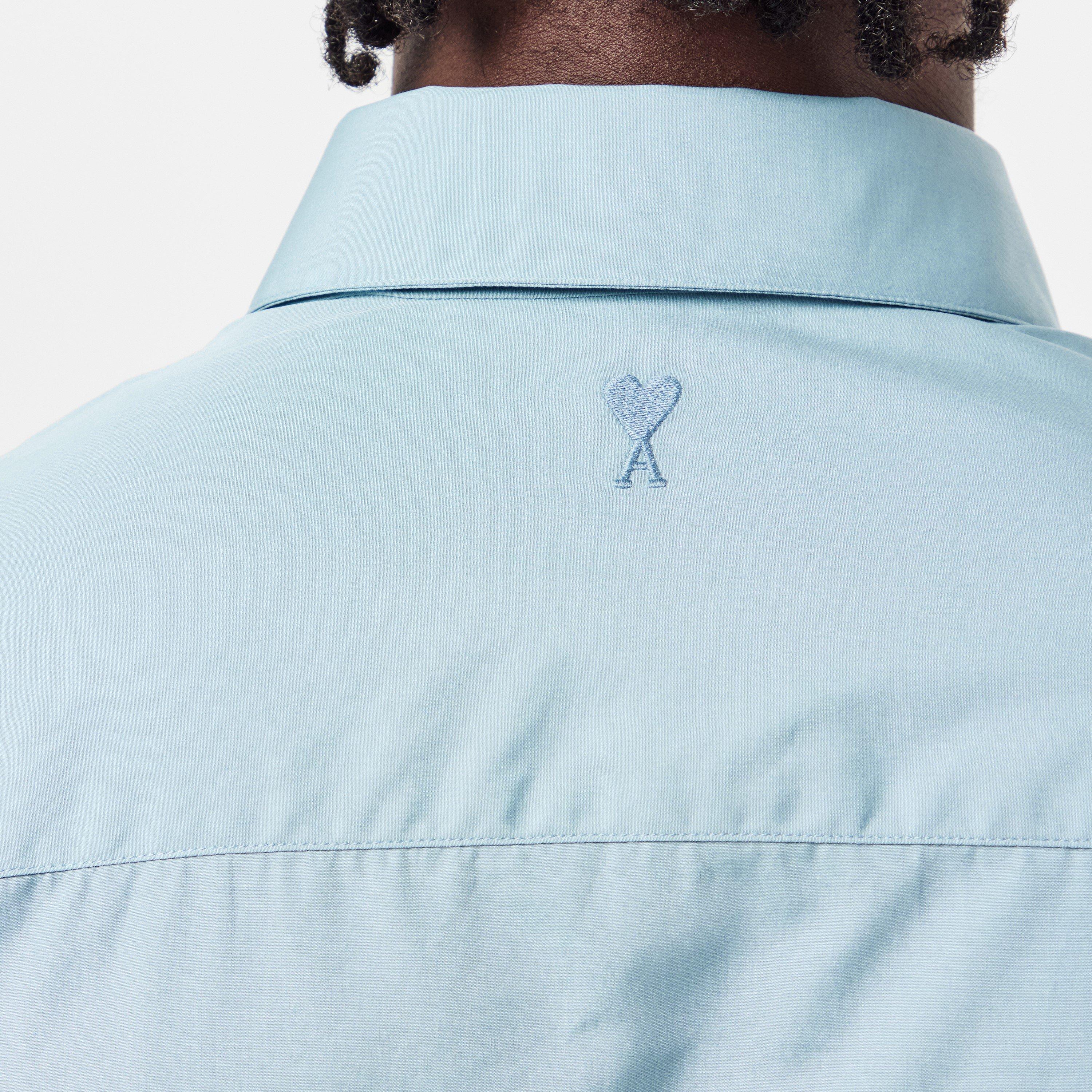 Ciel Blue 4506 - Ami Paris - Men's Long-Sleeve Plain Shirt - 5