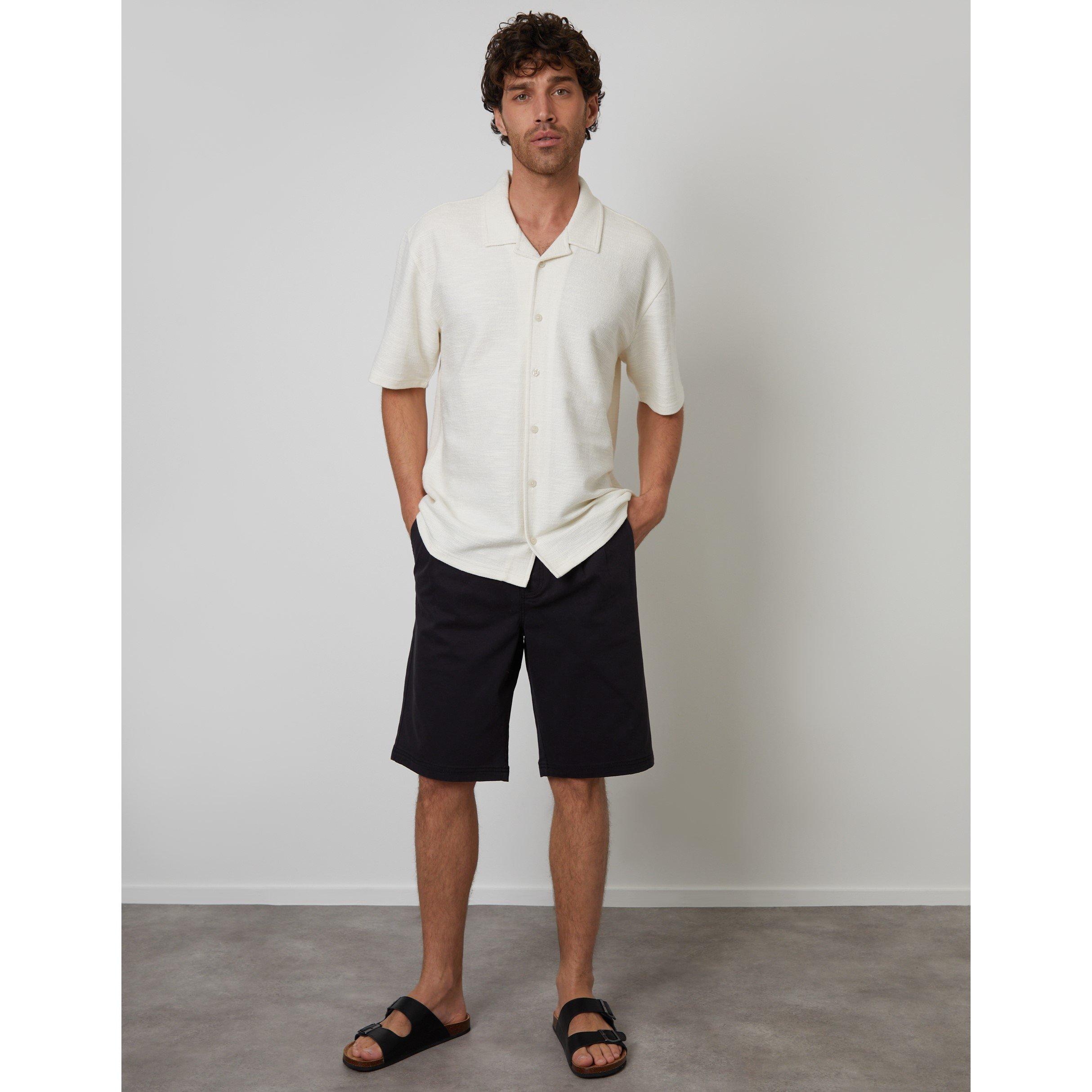  Ecru - Threadbare - Men's Antti Short-Sleeve Plain Shirt - 2