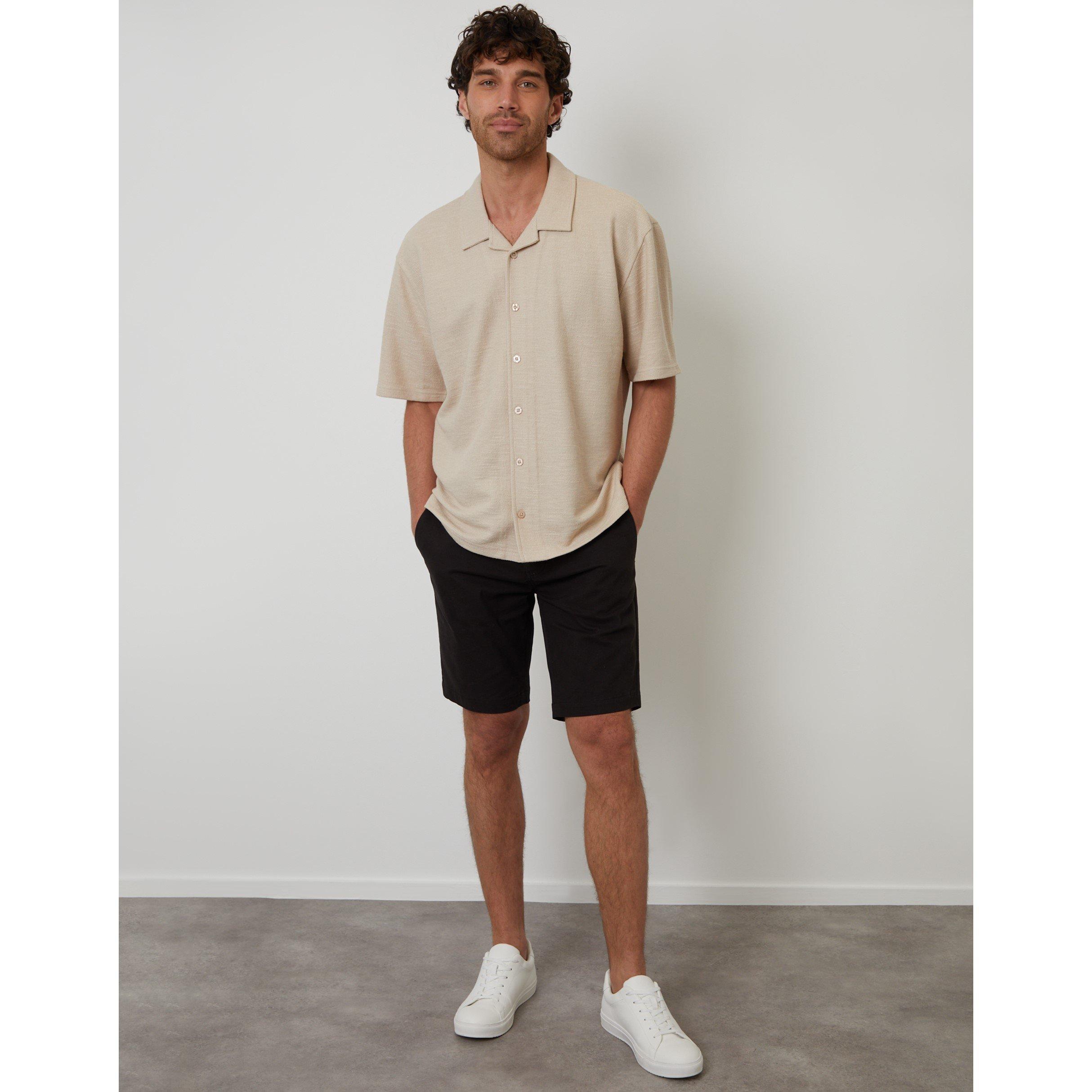  Stone - Threadbare - Men's Antti Short-Sleeve Plain Shirt - 2