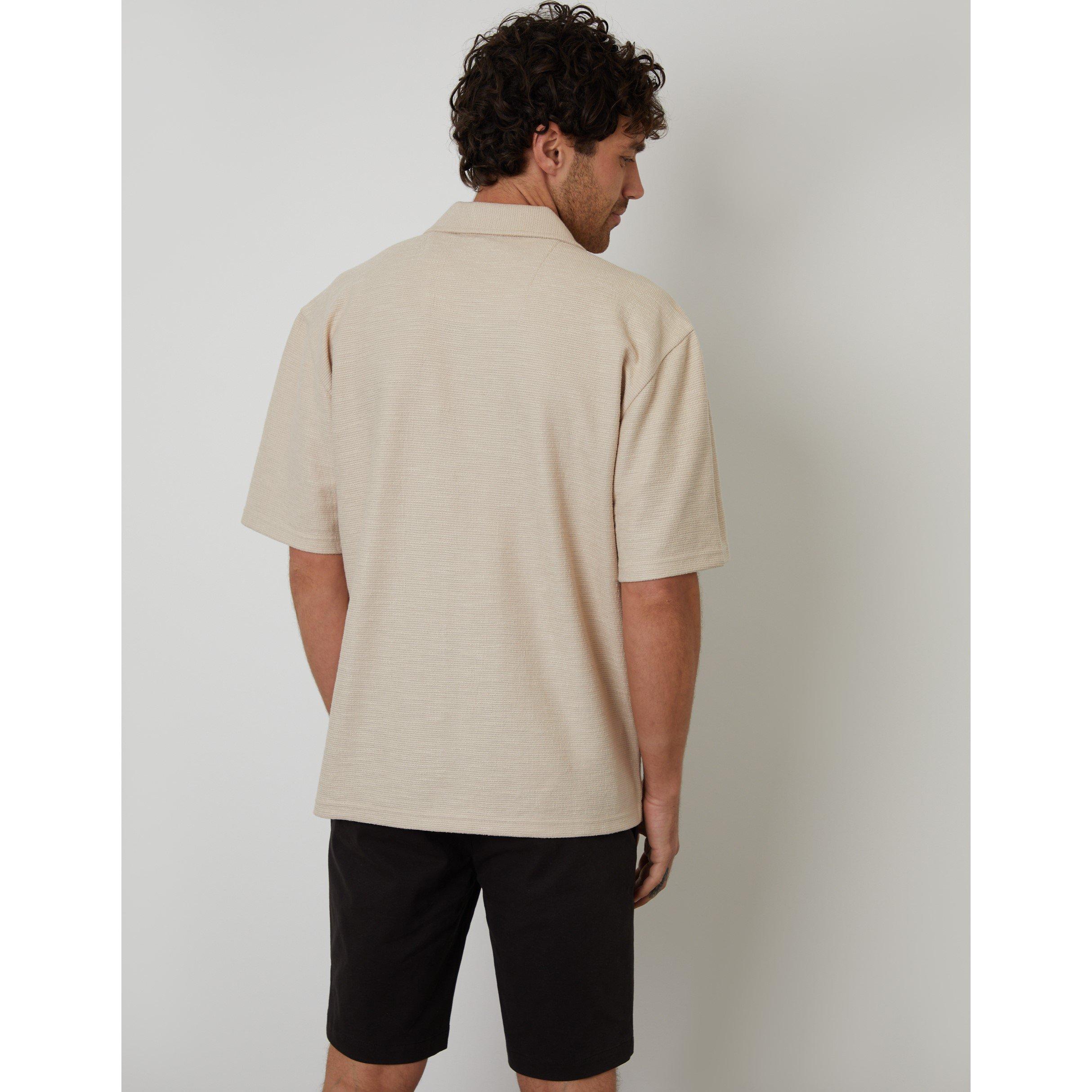  Stone - Threadbare - Men's Antti Short-Sleeve Plain Shirt - 3