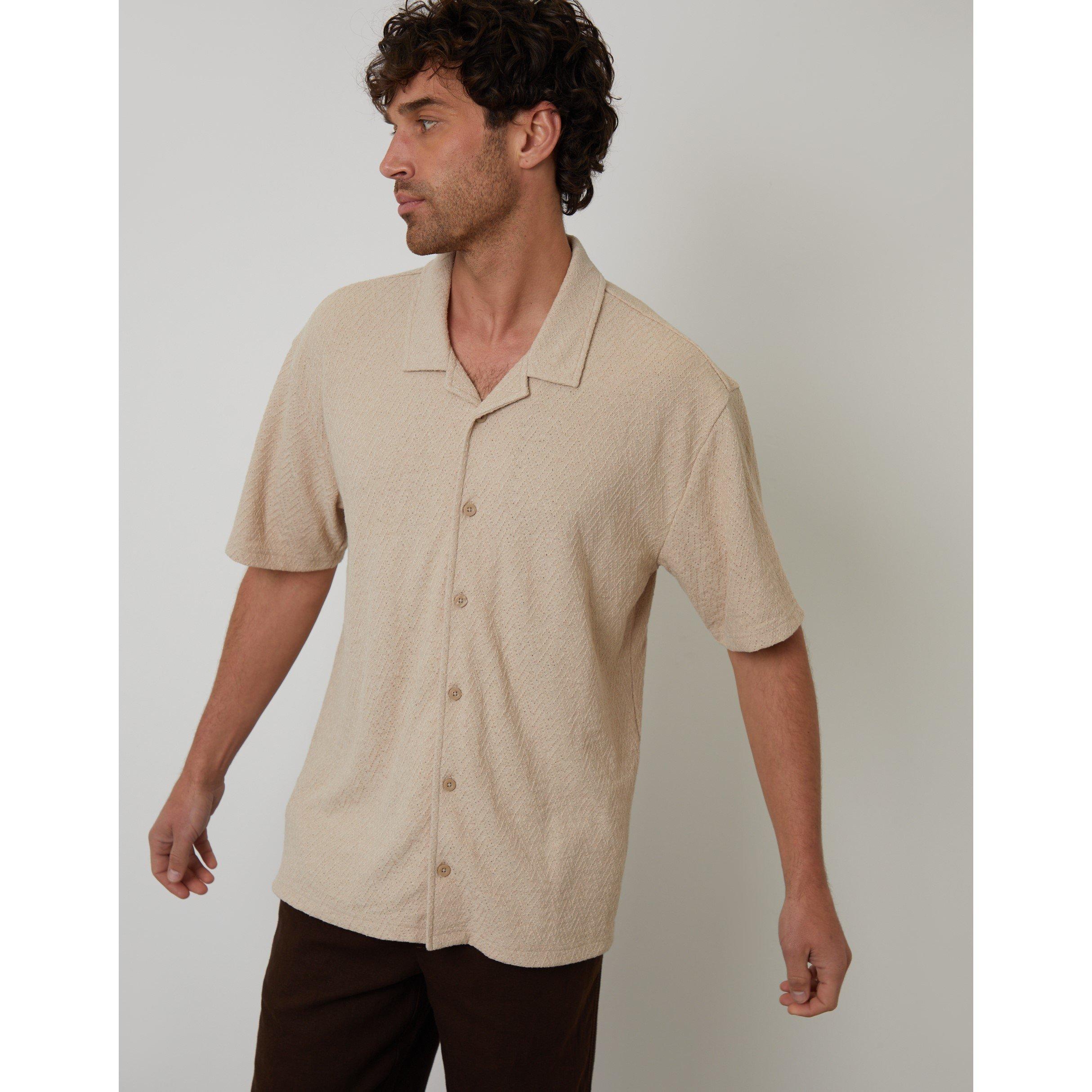 Stone - Threadbare - Men's Selkirk Short-Sleeve Shirt - 1