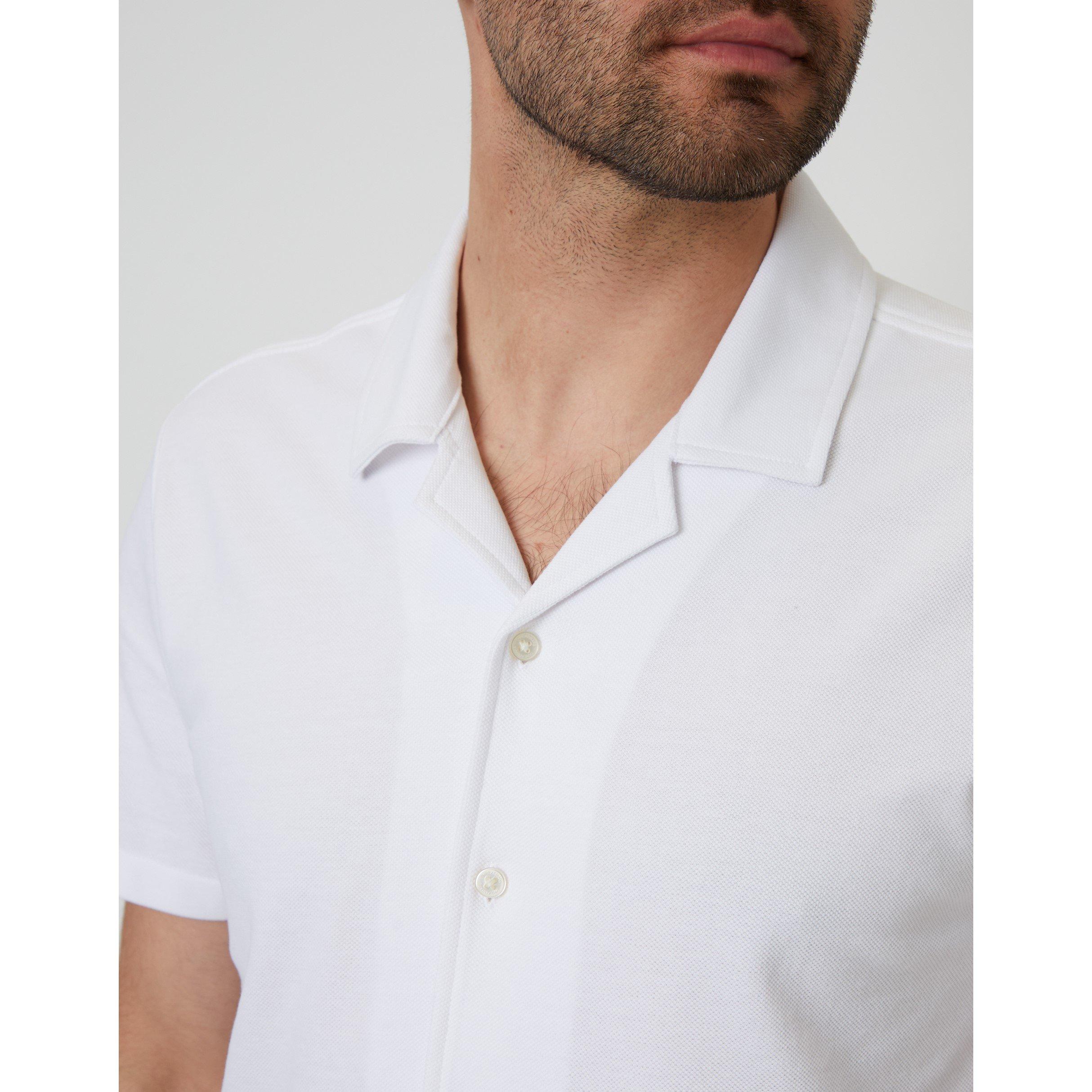  White - Threadbare - Men's Kaylian Short-Sleeve Plain Shirt - 4
