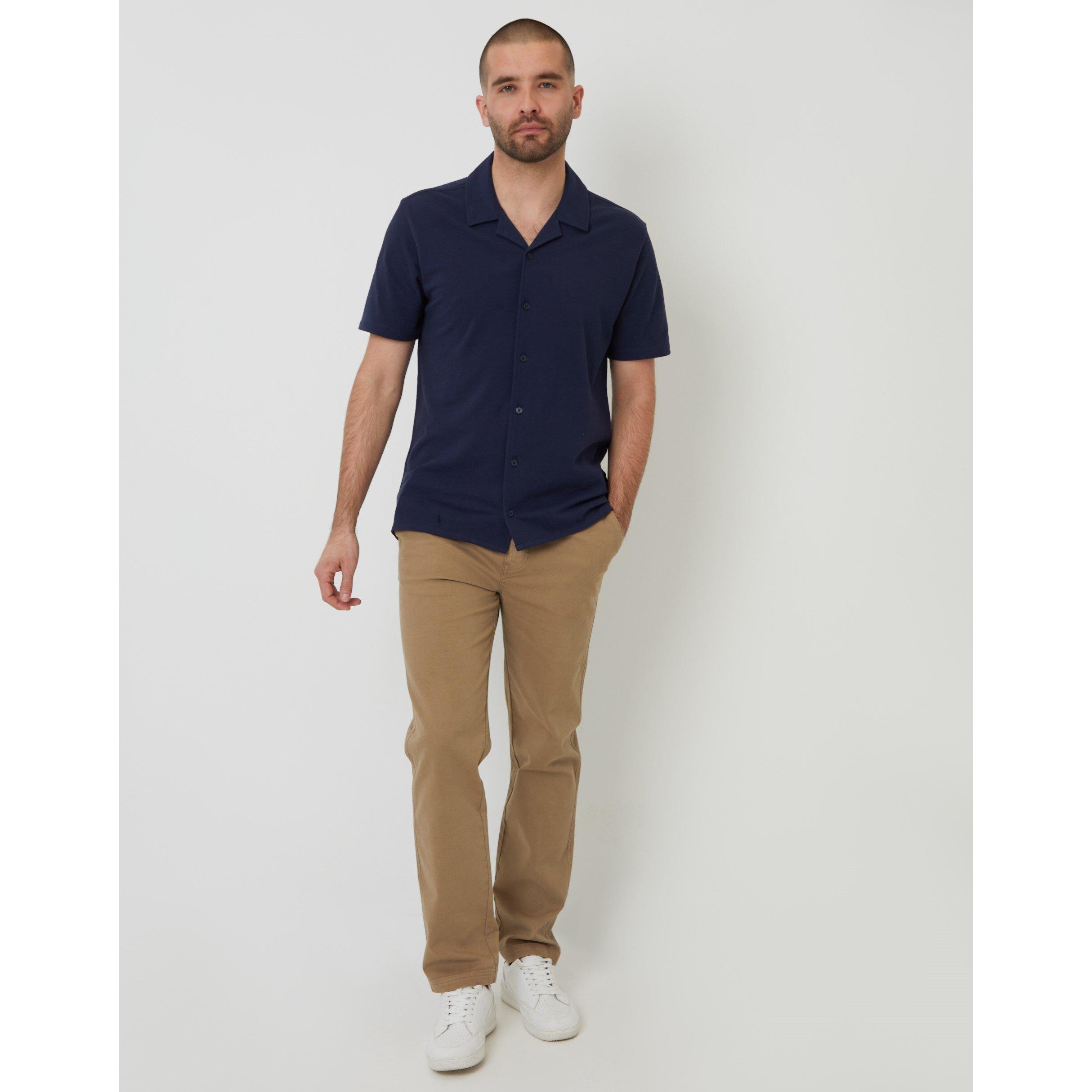 Marineblau - Threadbare - Kaylian Short-Sleeve Plain Shirt - 2