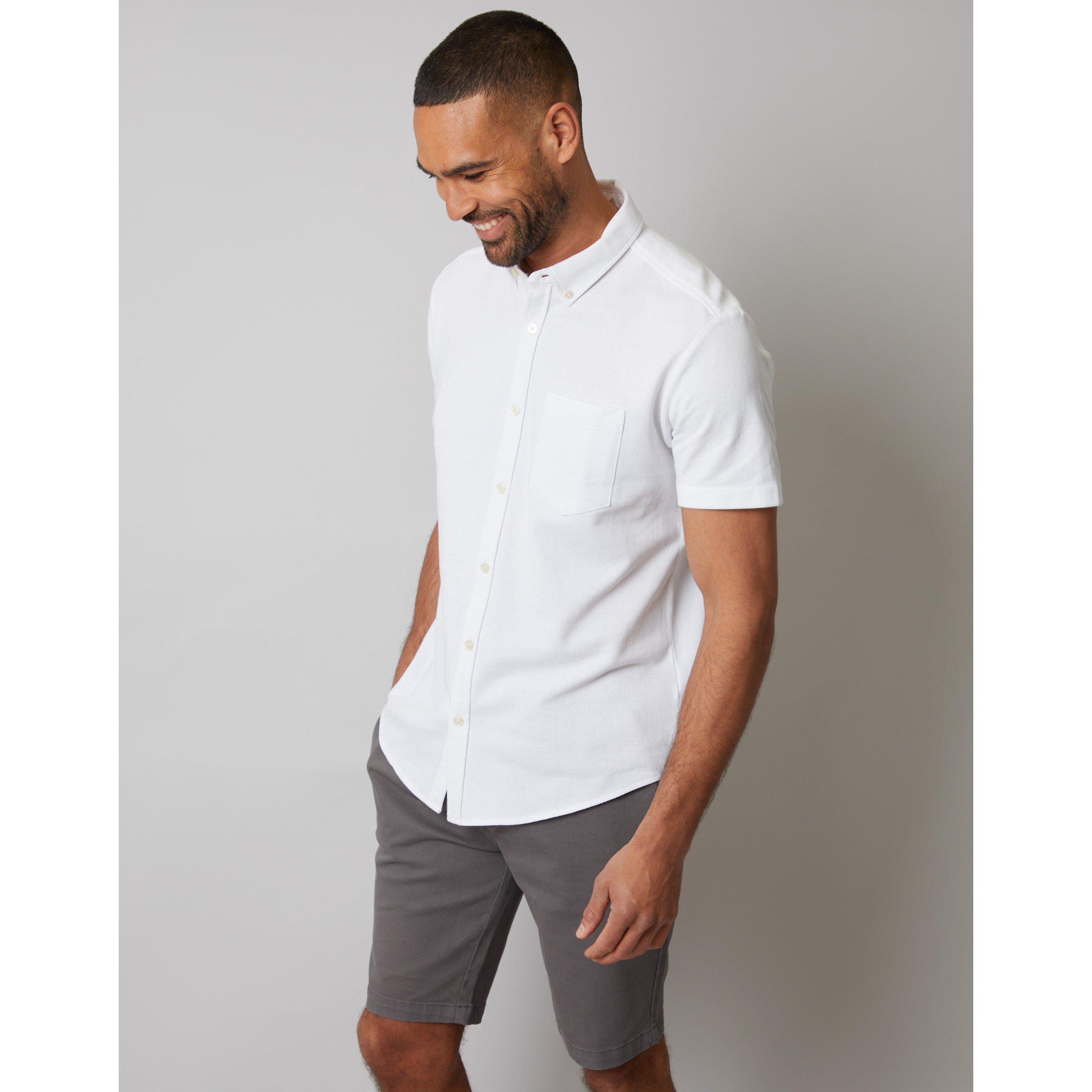 White - Threadbare - Men's Majestic Short-Sleeve Plain Shirt - 1