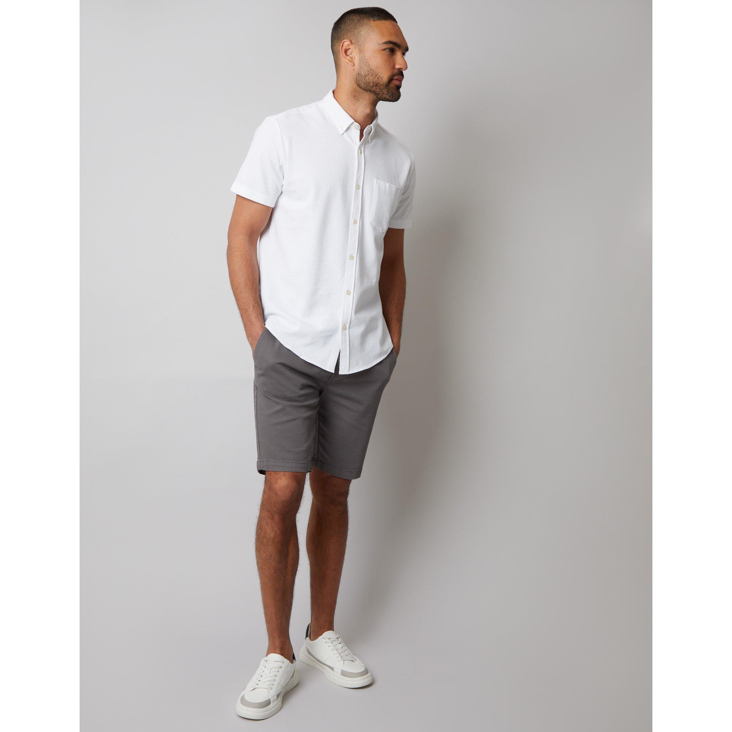  White - Threadbare - Men's Majestic Short-Sleeve Plain Shirt - 2