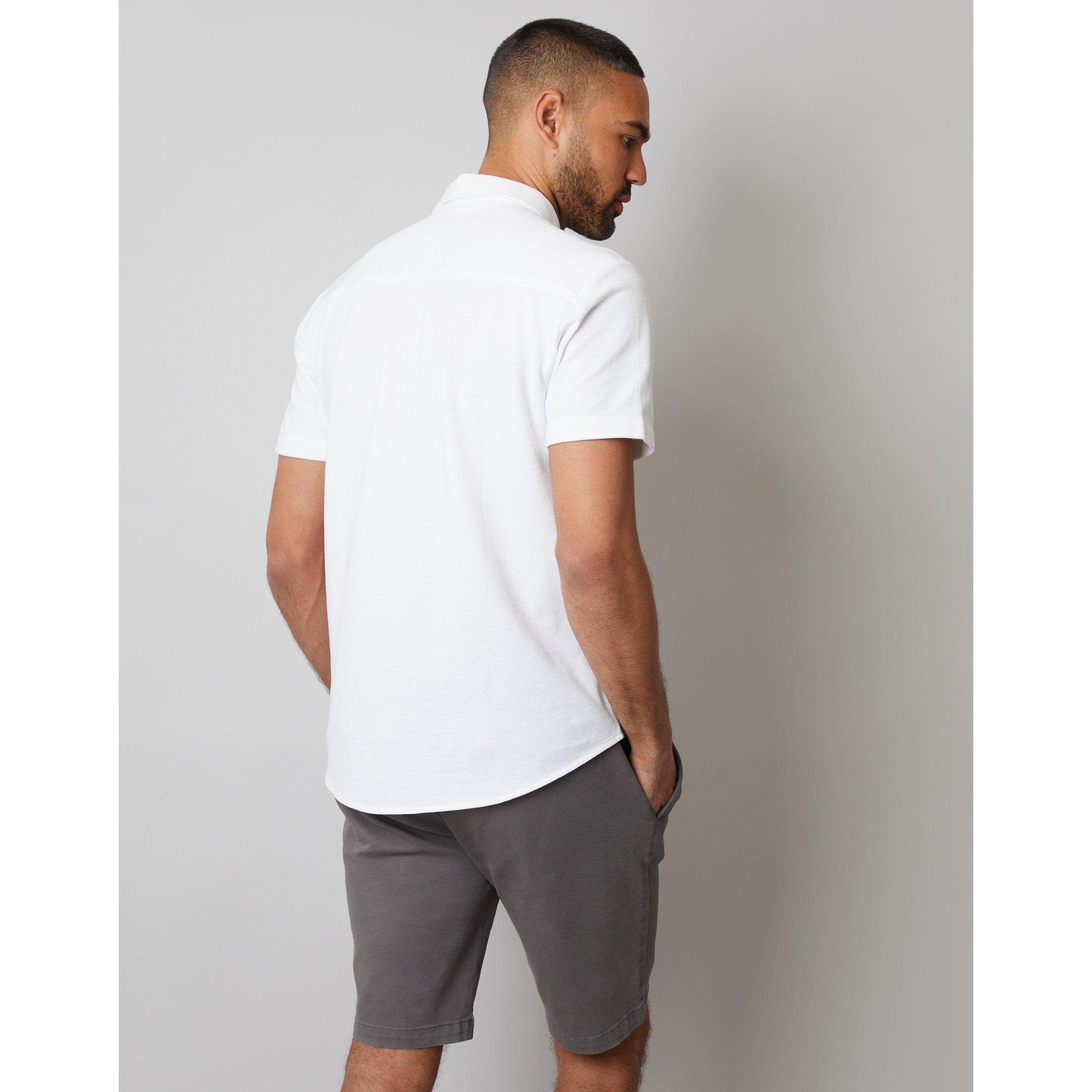  White - Threadbare - Men's Majestic Short-Sleeve Plain Shirt - 3