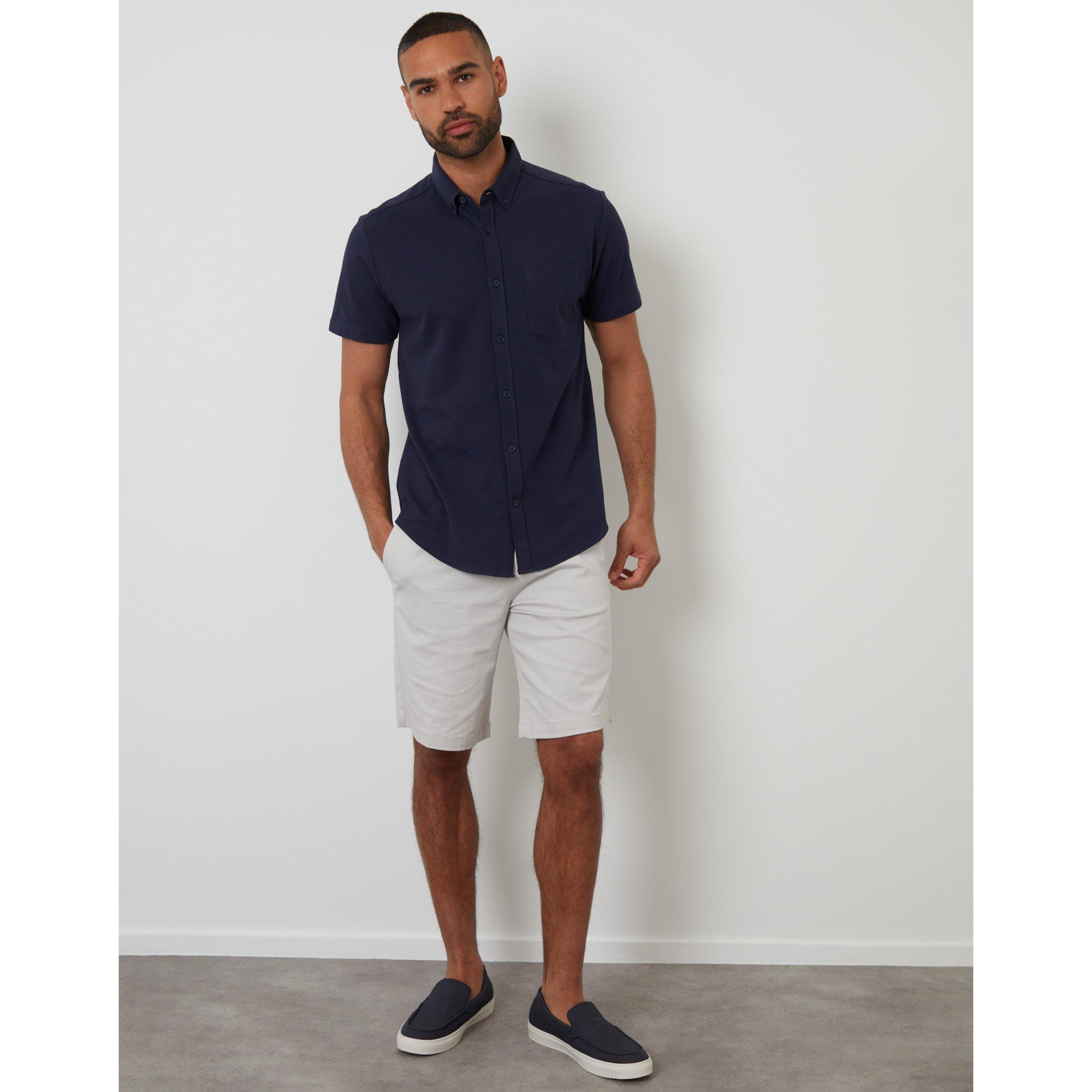 Navy - Threadbare - Majestic Short-Sleeve Plain Shirt - 2