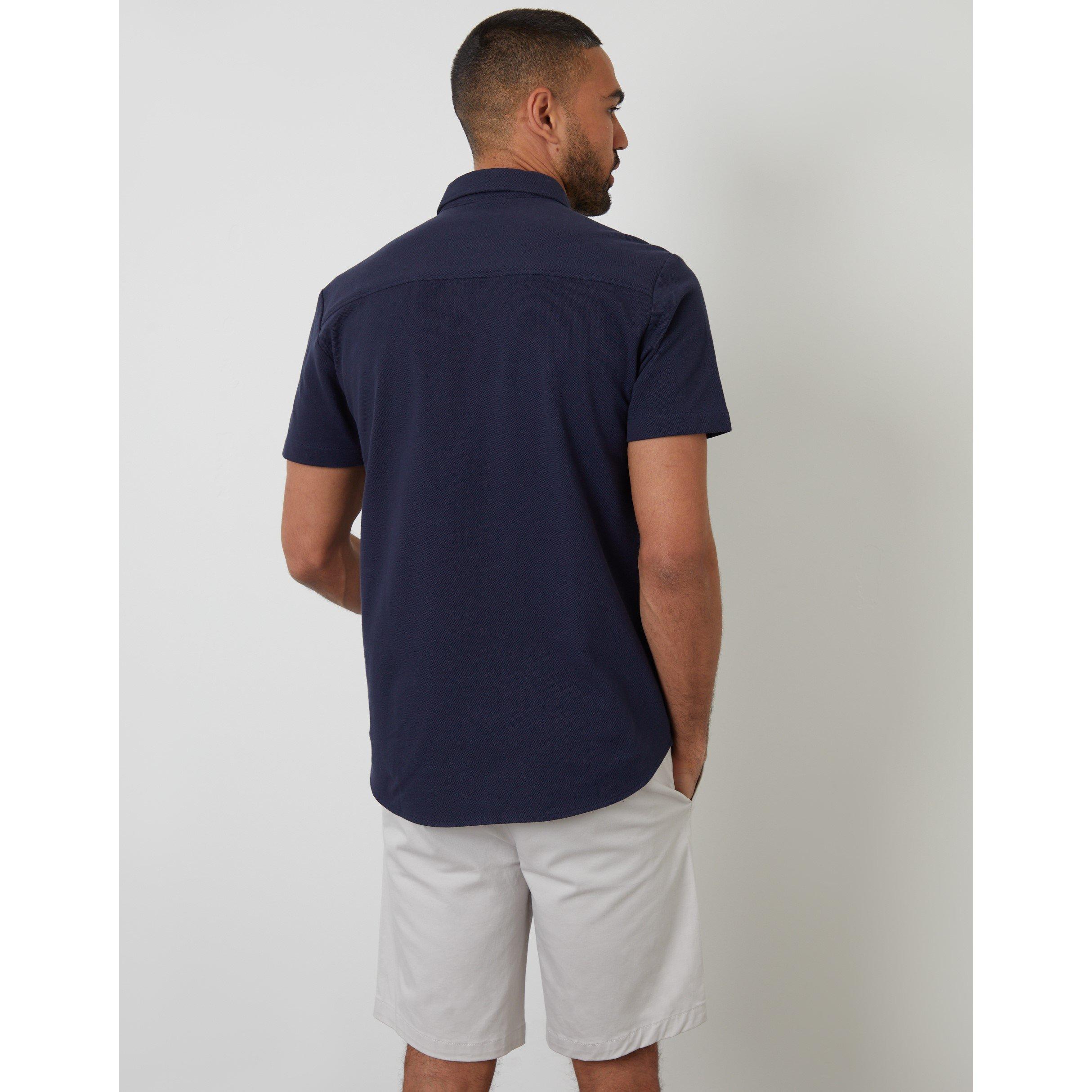  Navy - Threadbare - Majestic Short-Sleeve Plain Shirt - 3