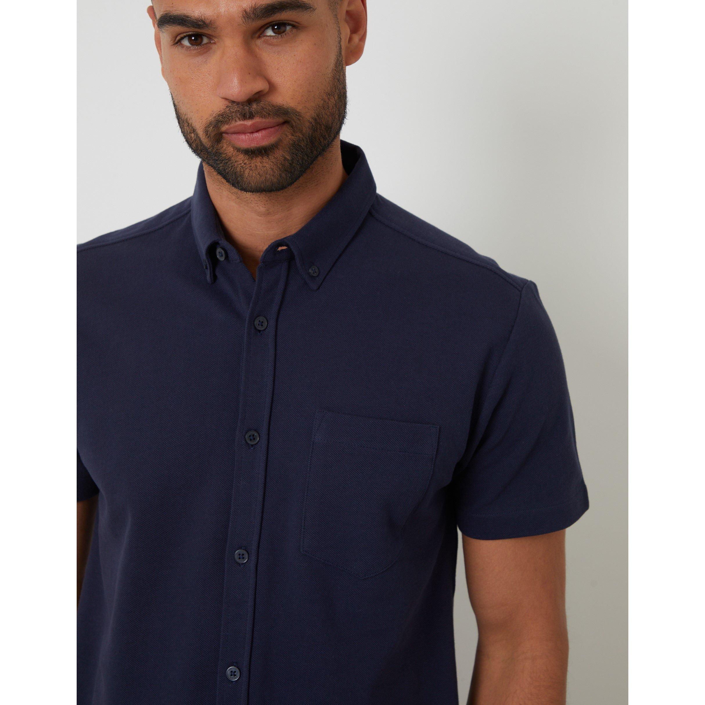  Navy - Threadbare - Majestic Short-Sleeve Plain Shirt - 4