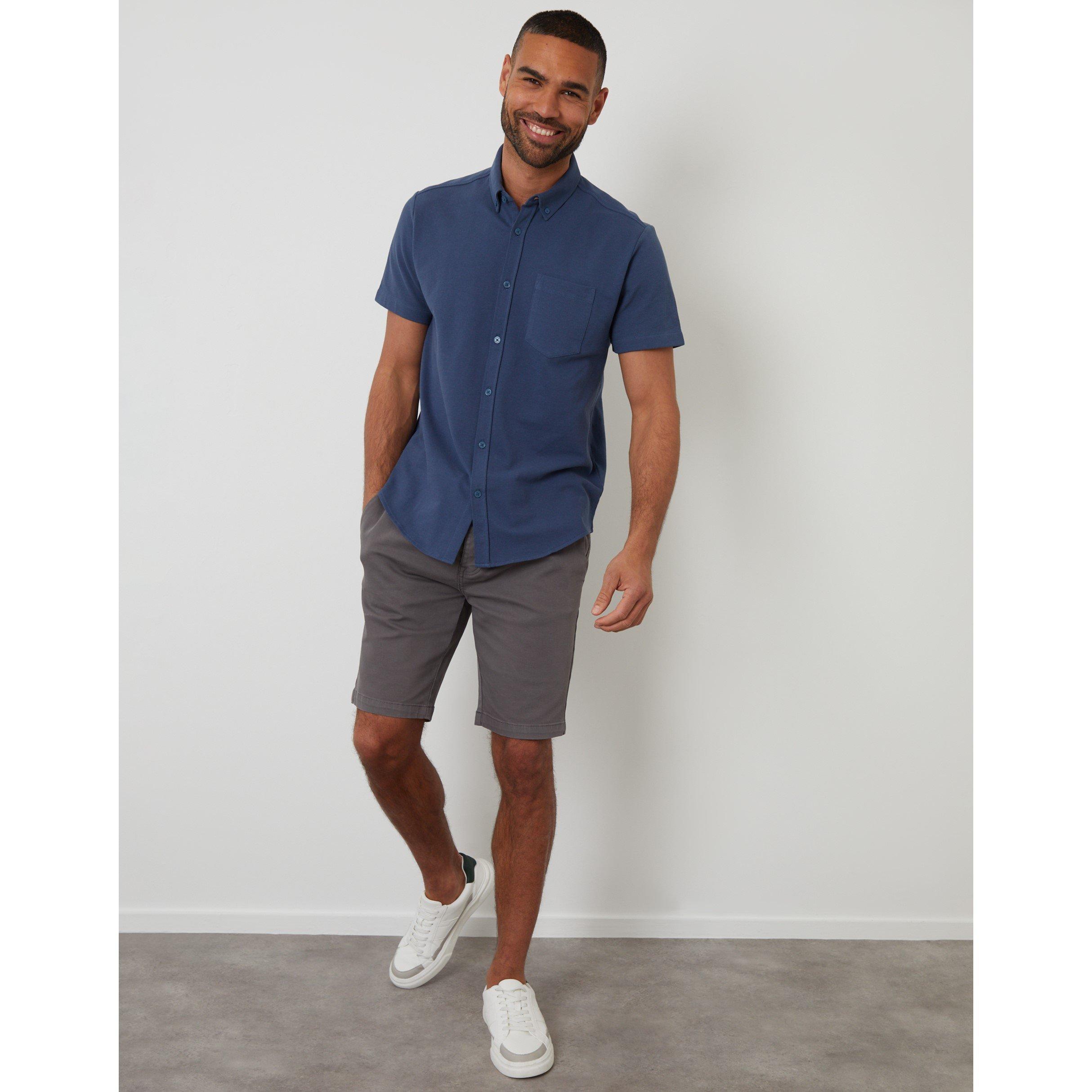  Denim - Threadbare - Men's Majestic Short-Sleeve Plain Shirt - 2