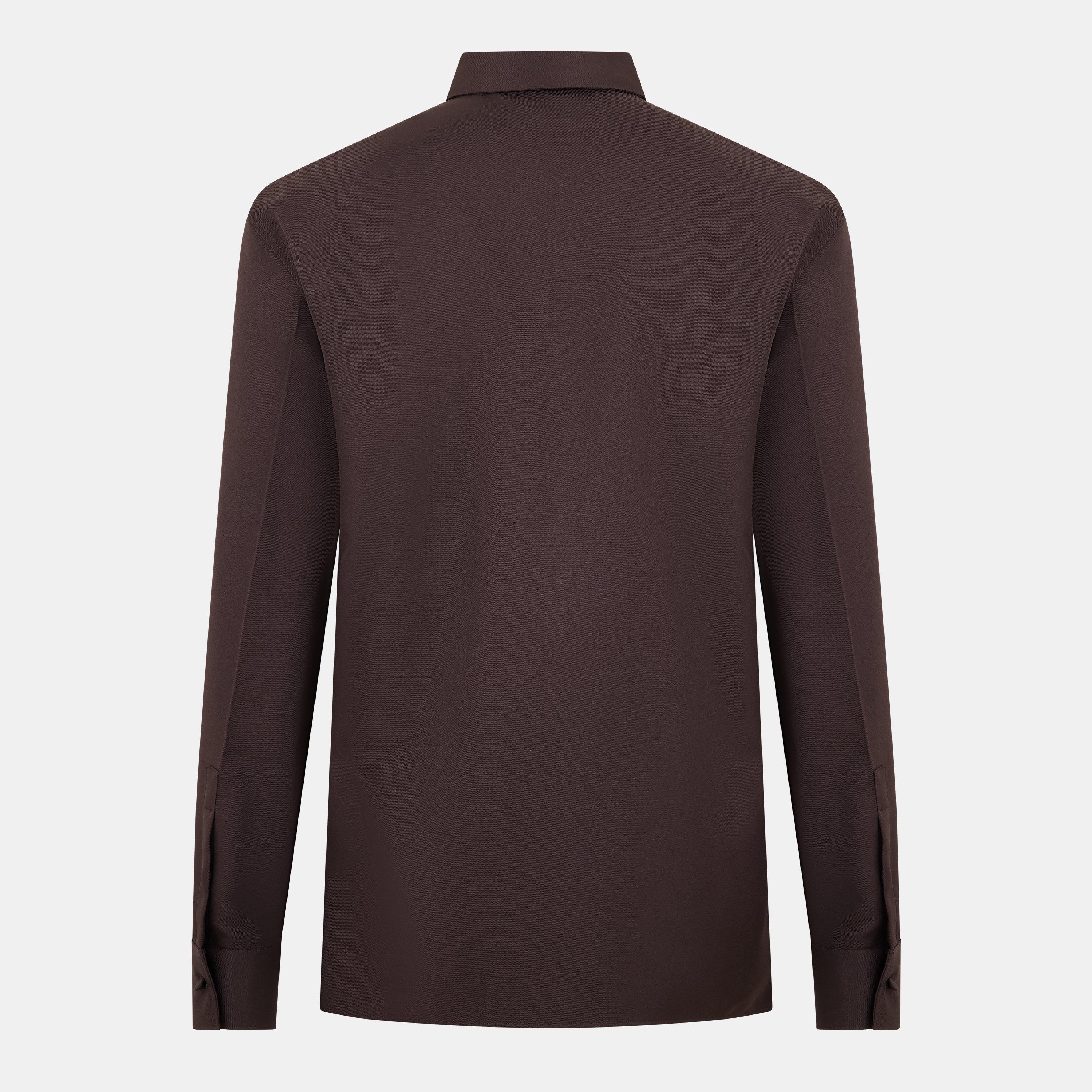 Brown - Gucci - Men's Classic Short-Sleeve Plain Shirt - 2