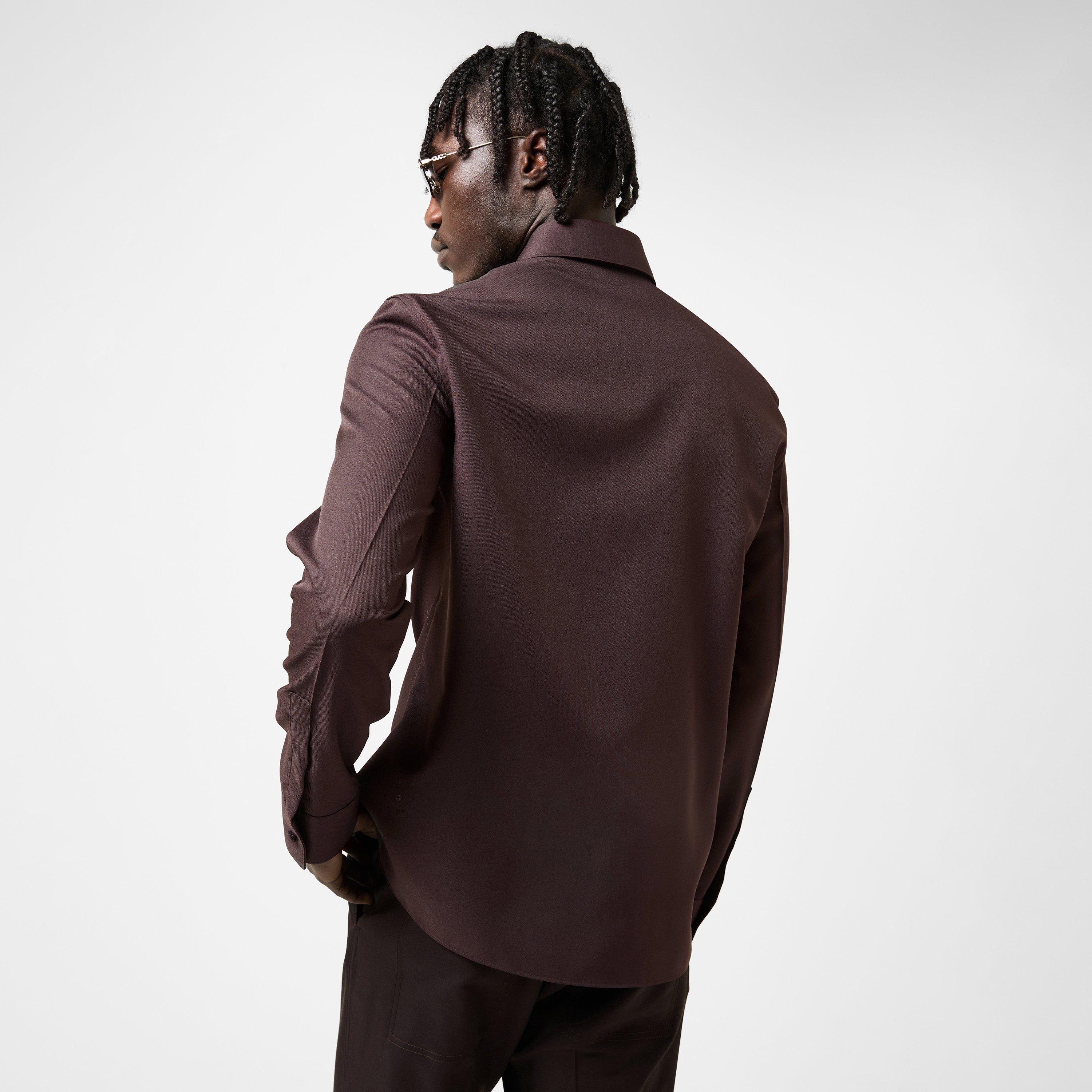 Brown - Gucci - Men's Classic Short-Sleeve Plain Shirt - 4