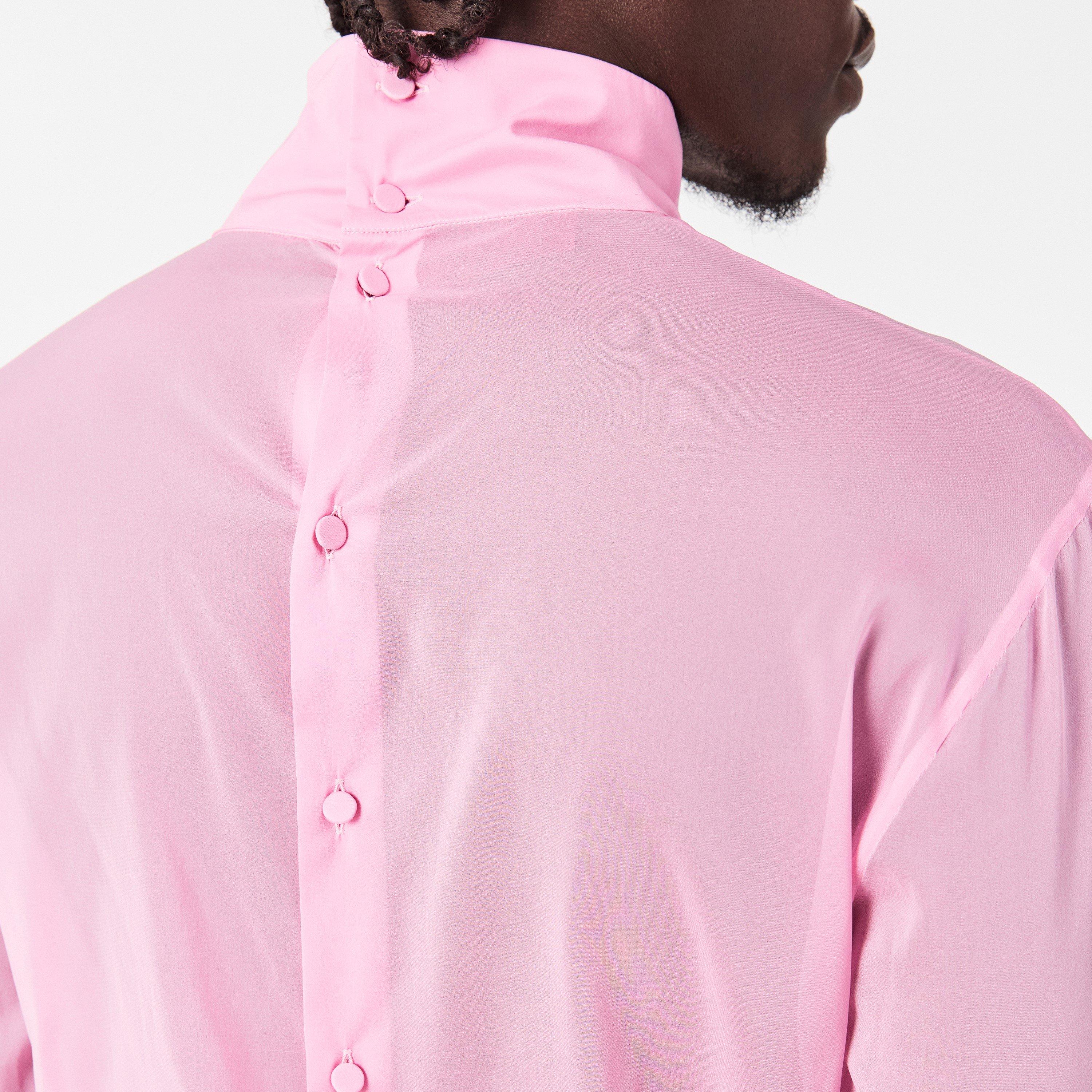 Pink - Gucci - Men's Silk Short-Sleeve Plain Shirt - 5