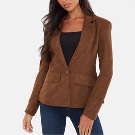 I Saw It First Cinched Waist Suede Blazer