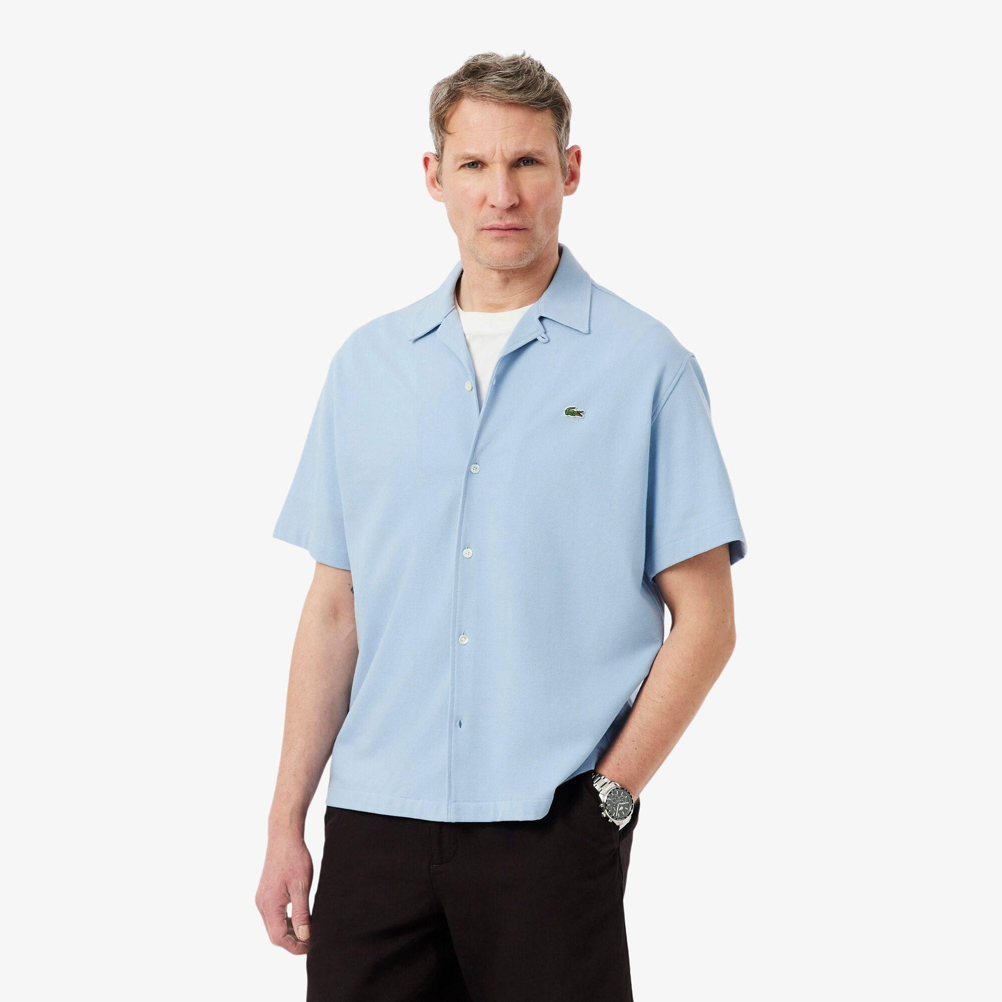 Blue HBA - Lacoste - Men's Short Sleeve Plain Shirt - 2