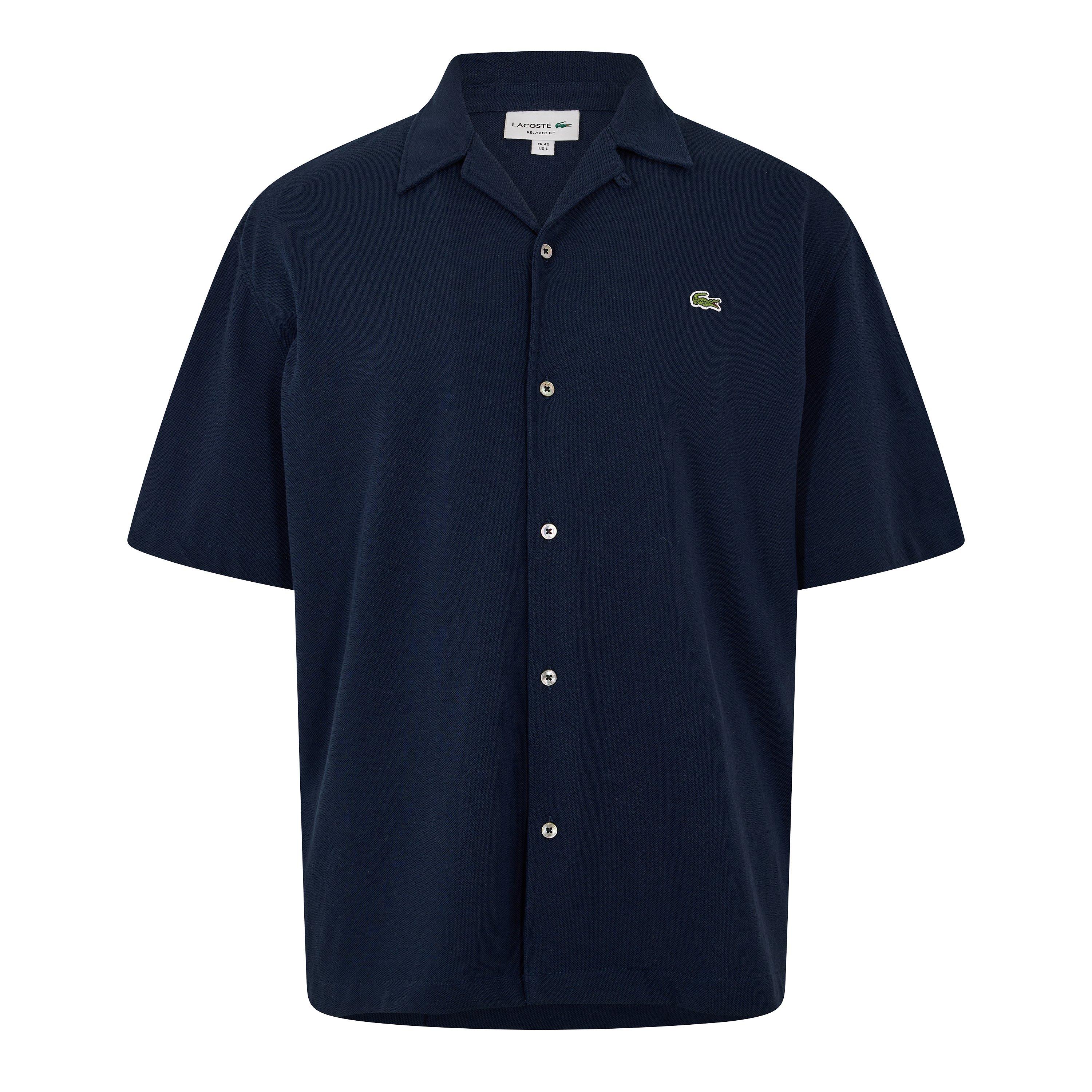 Lacoste Men's Short Sleeve Plain Shirt - Navy 166 - L