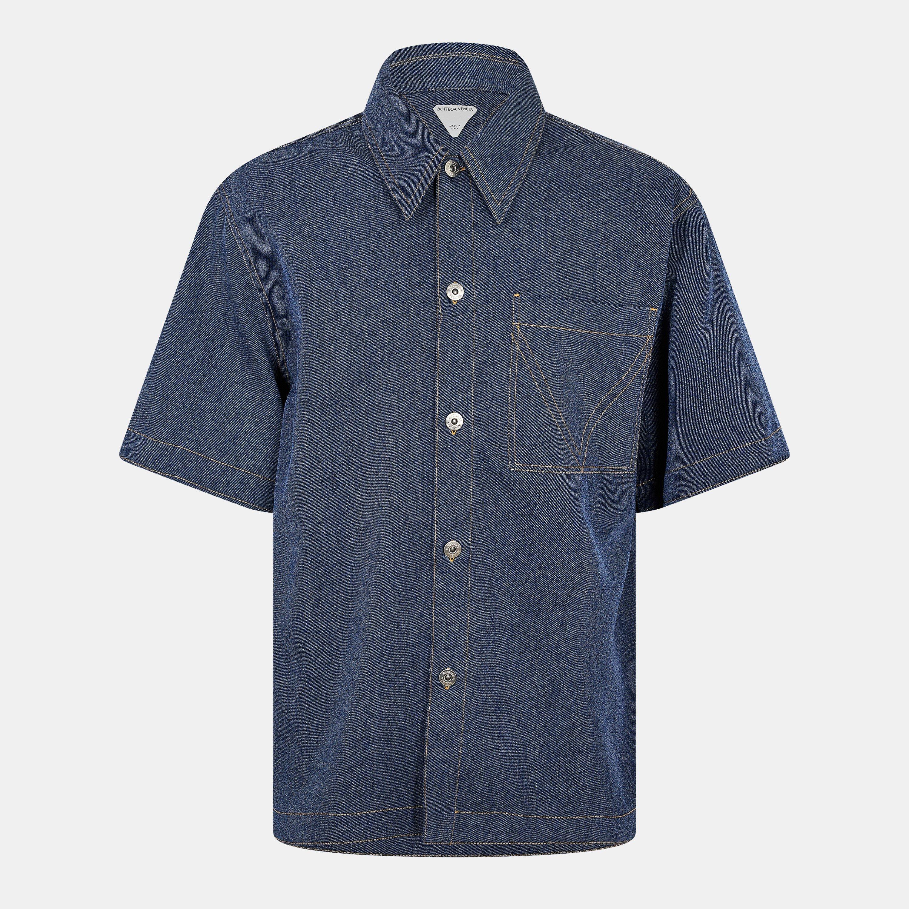 Bottega Veneta | Short Sleeve Denim Shirt | Plain Shirt