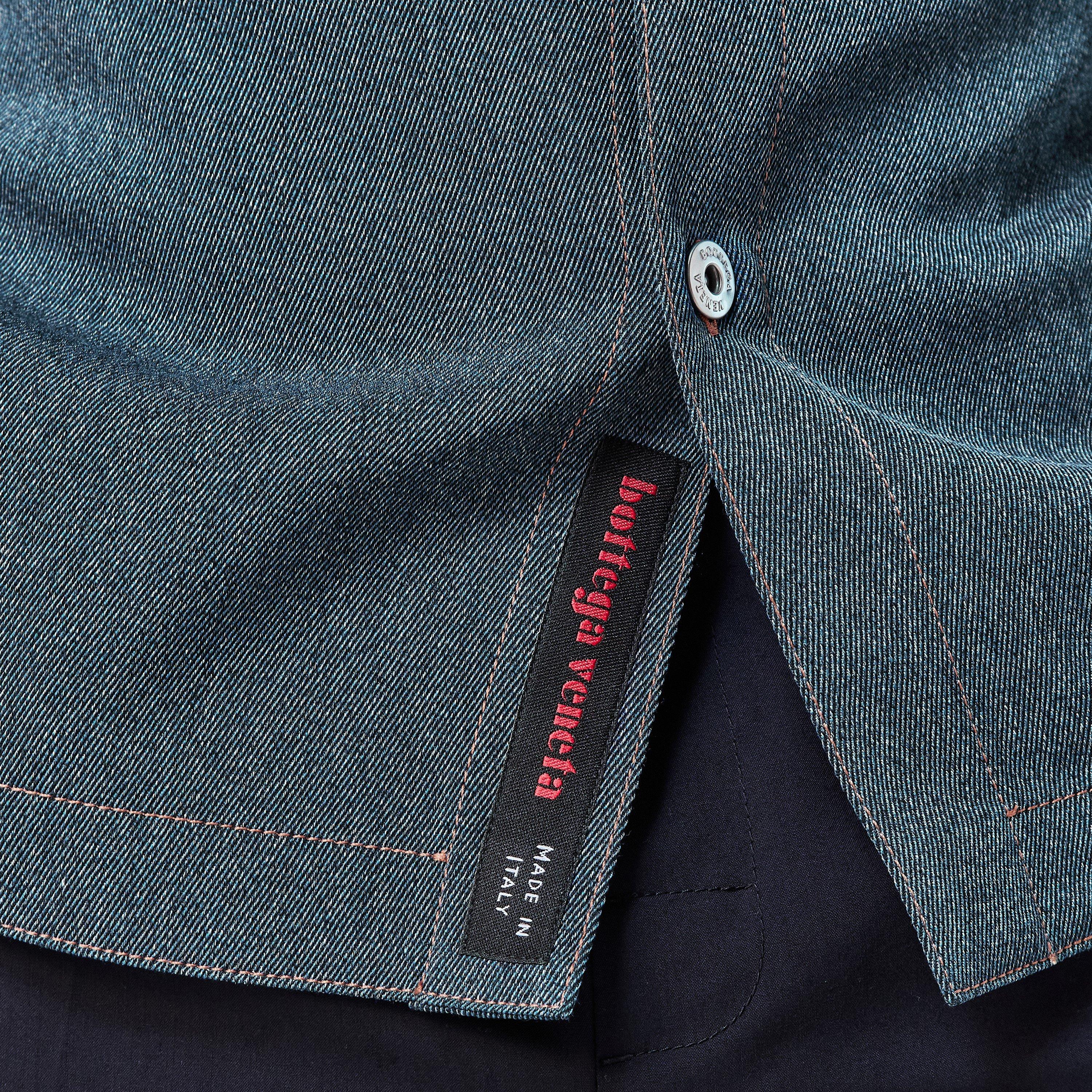 Blue - Bottega Veneta - Men's Short-Sleeve Plain Shirt - 5