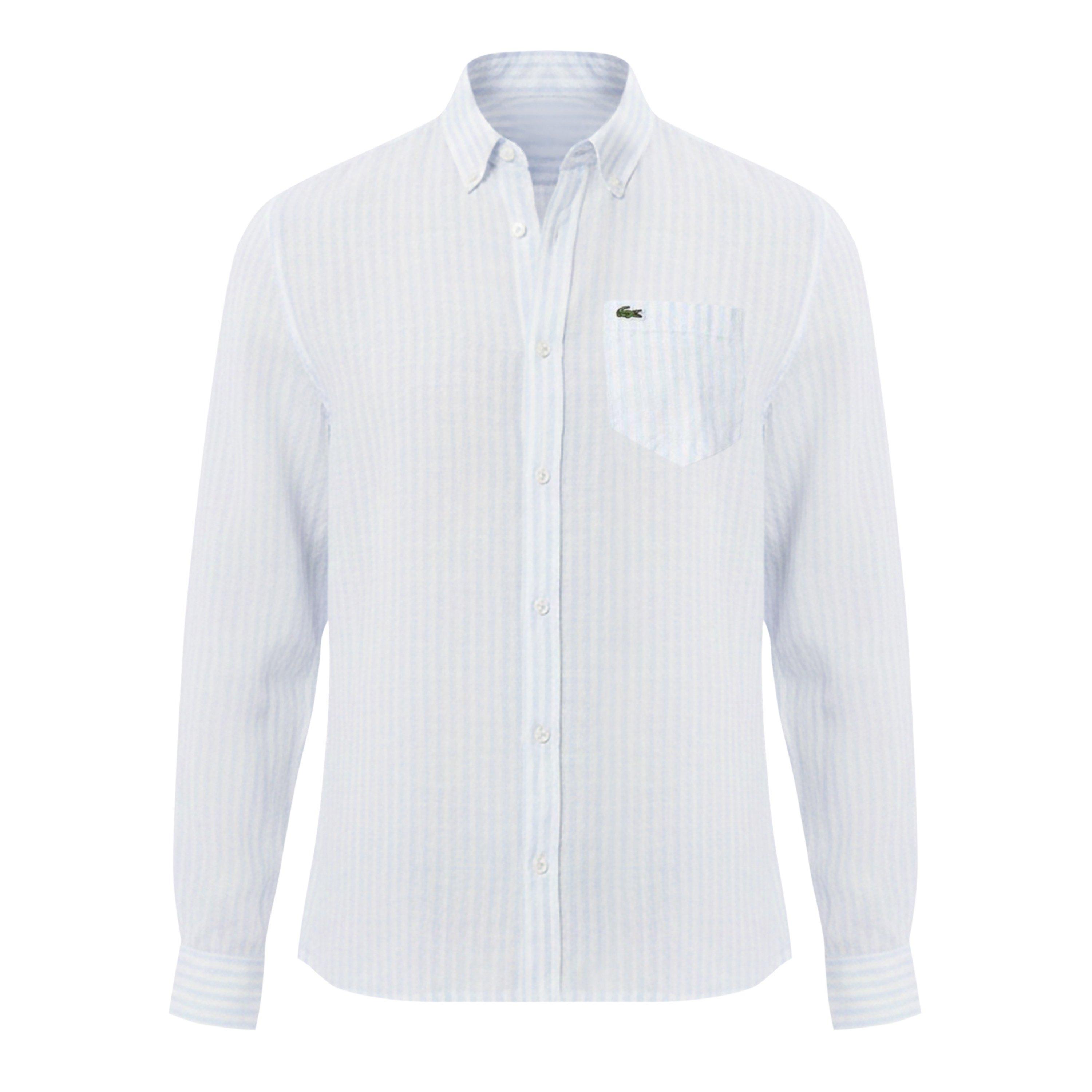 Lacoste Men's Long Sleeve Patterned Shirt - Blue 29I - XL