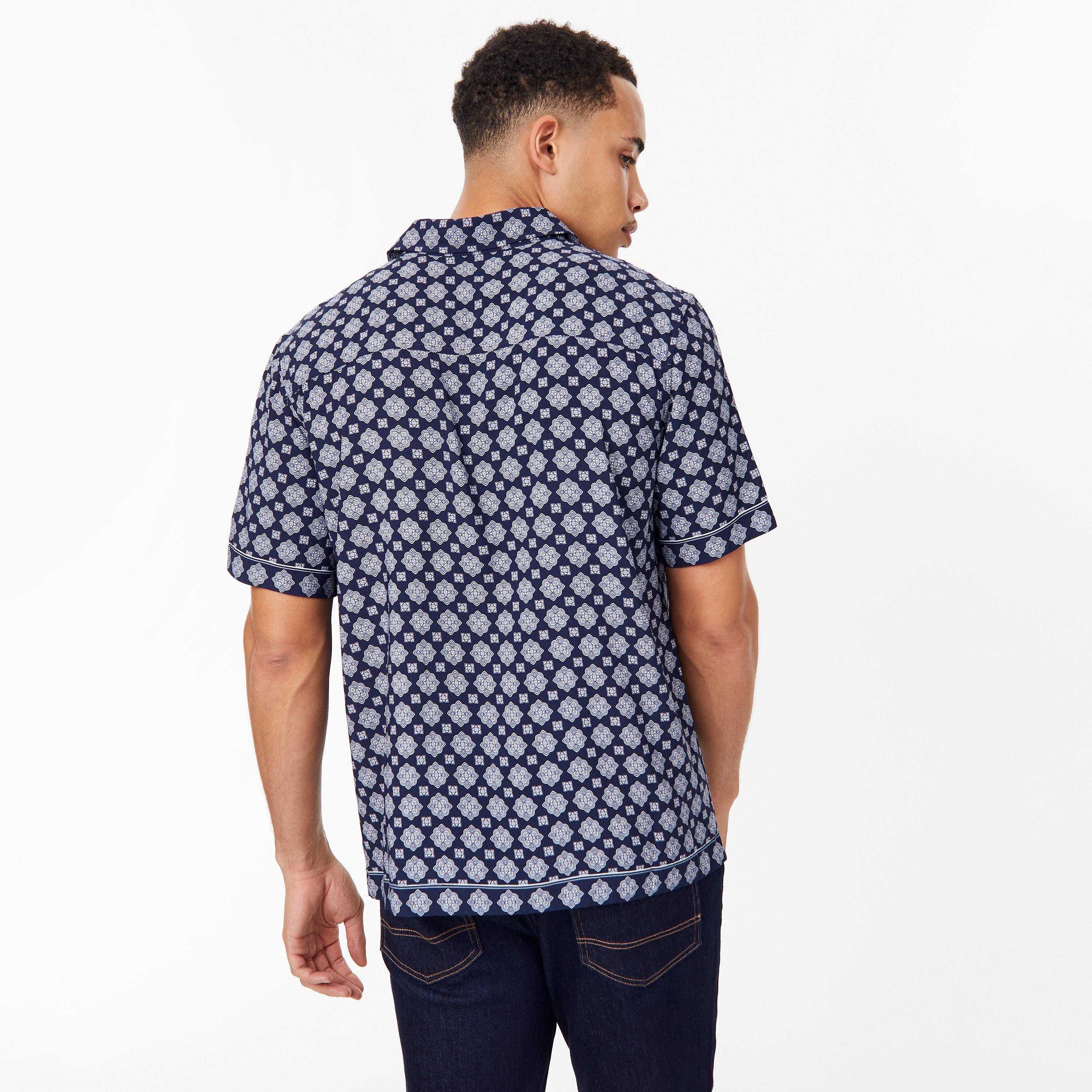 Navy - Jack Wills - Short Sleeve Printed Shirt - 4