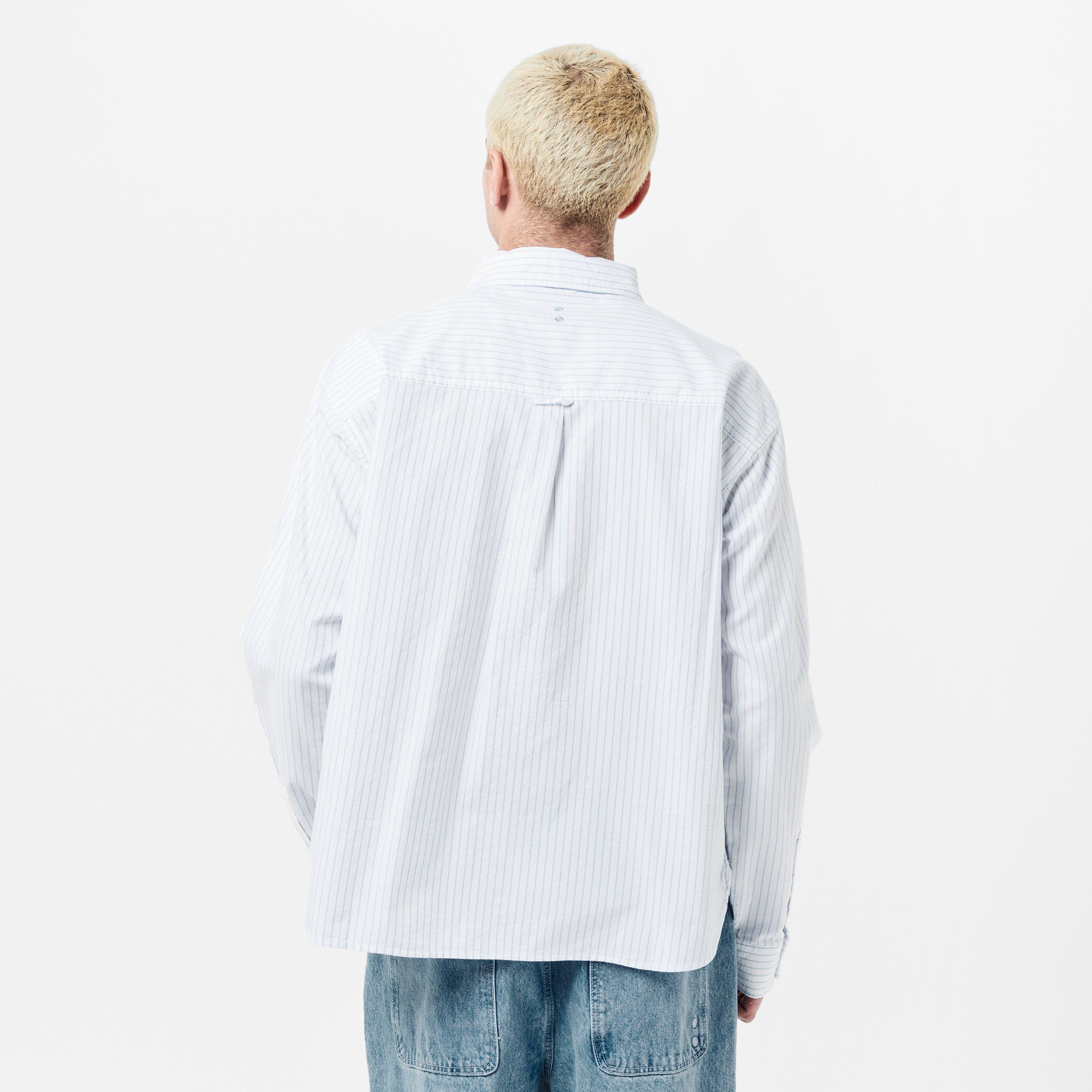 White/Blue - about:blank - Mens Oxford Script Shirt - 4