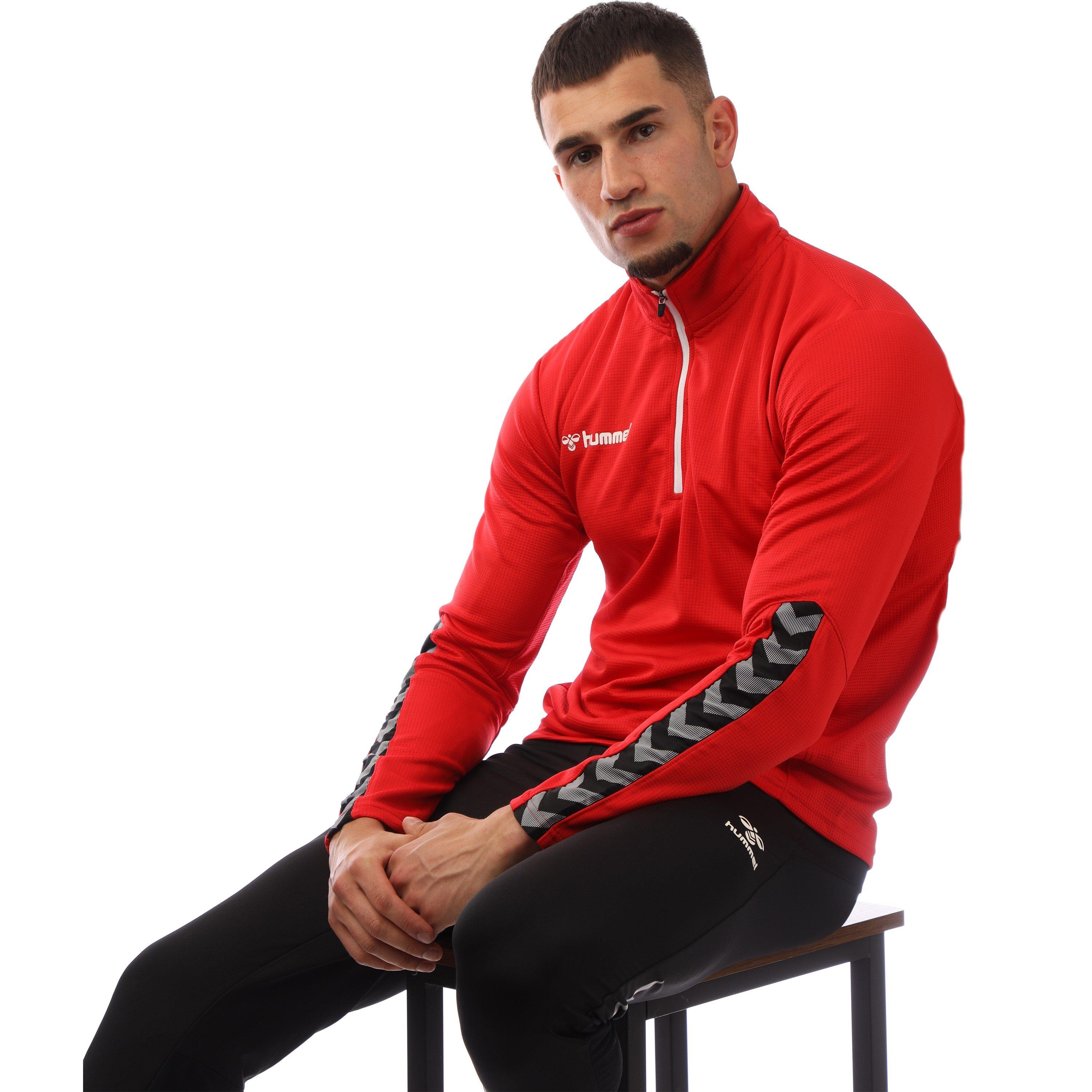 True Red - Hummel - quarter Zip Fleece Fabric - 4