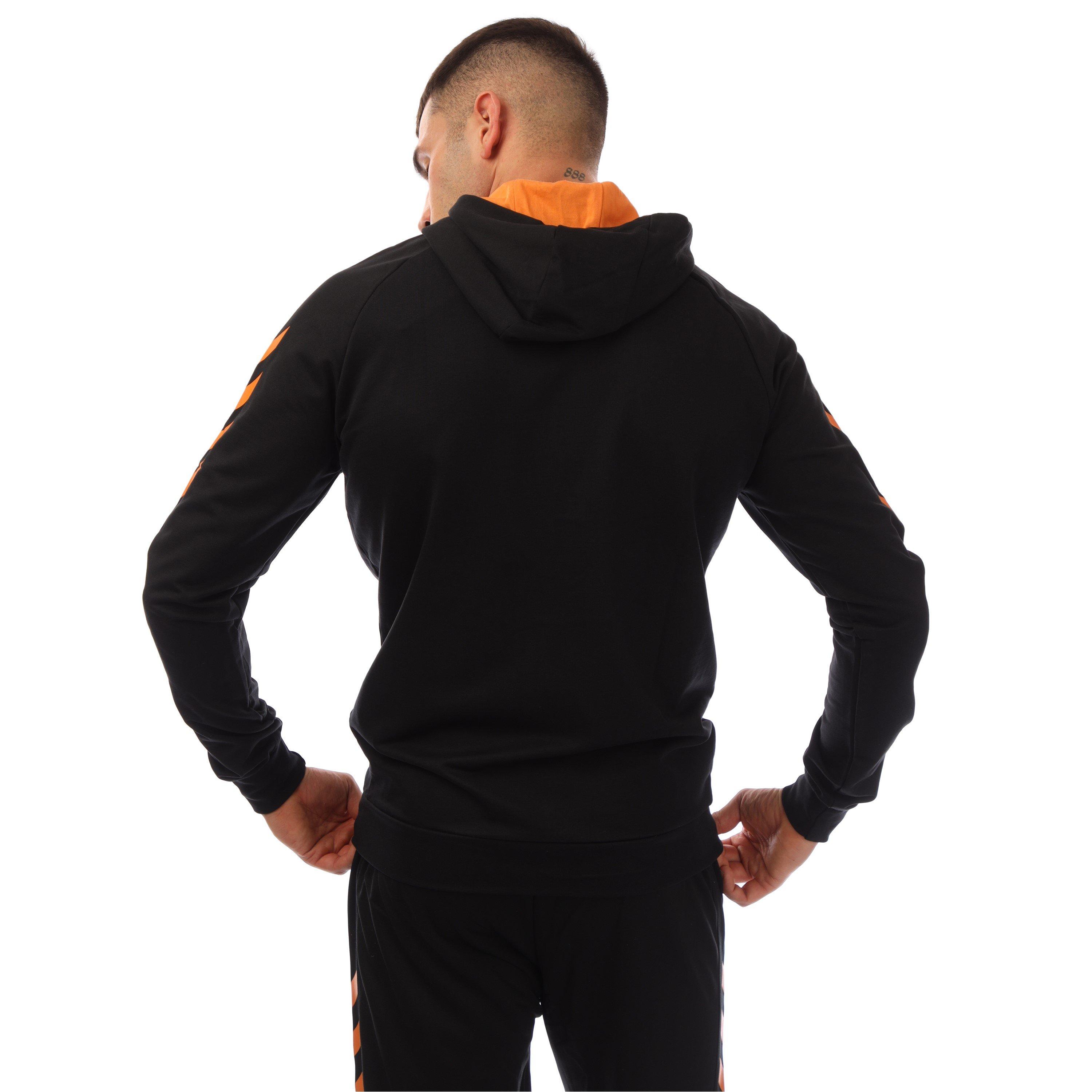 Black/Orange - Hummel - Men's Go Cotton Zipped Tracksuit Top - 3