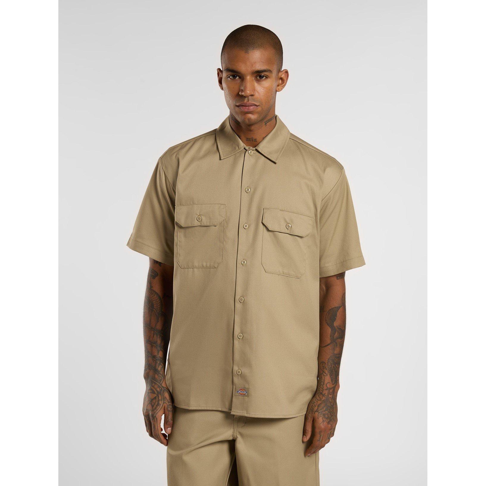 Beige - Dickies - Short Sleeve Work Shirt - 3