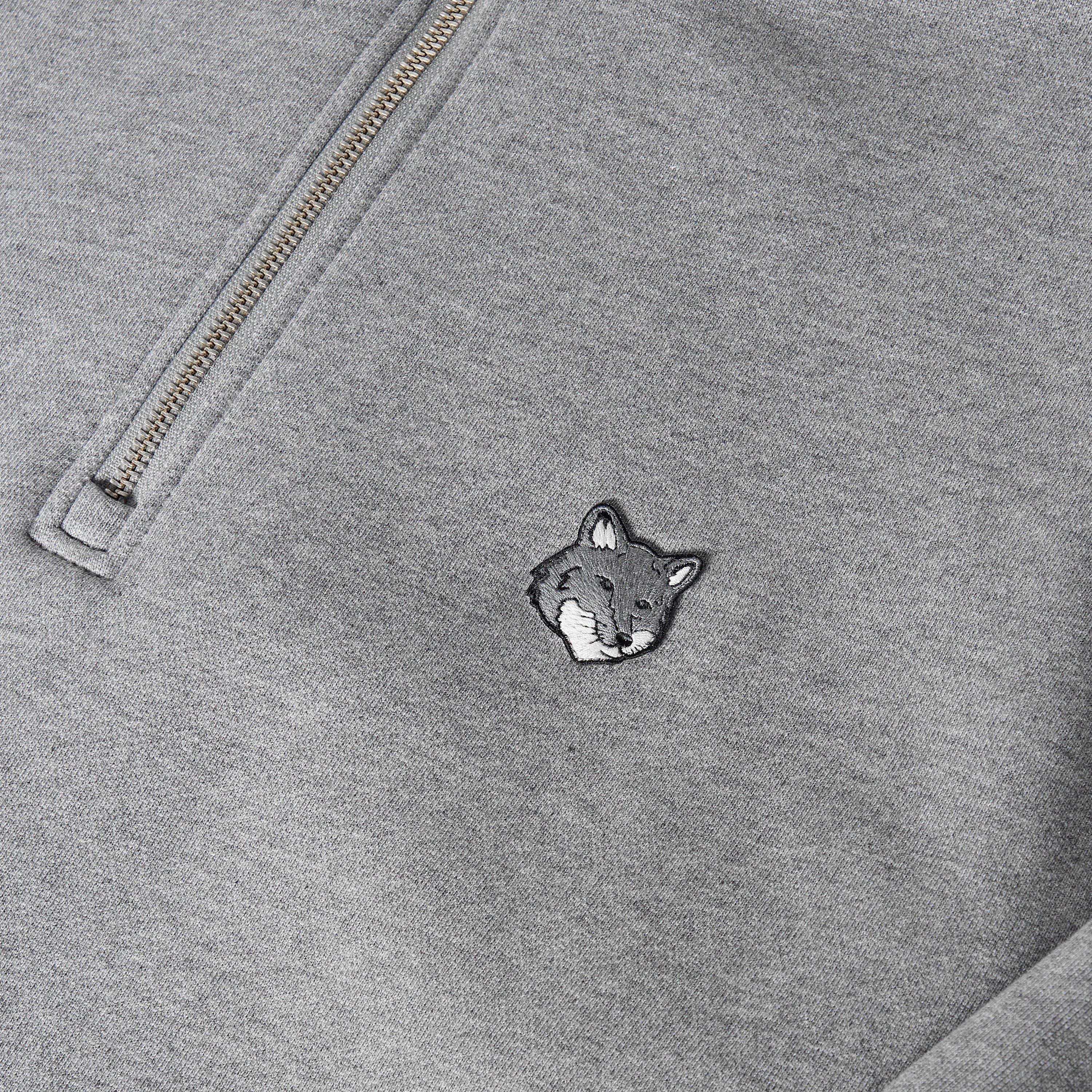 Grey Melange - Maison Kitsune - Men's Fox HD Comfort Half Zip Fleece - 5