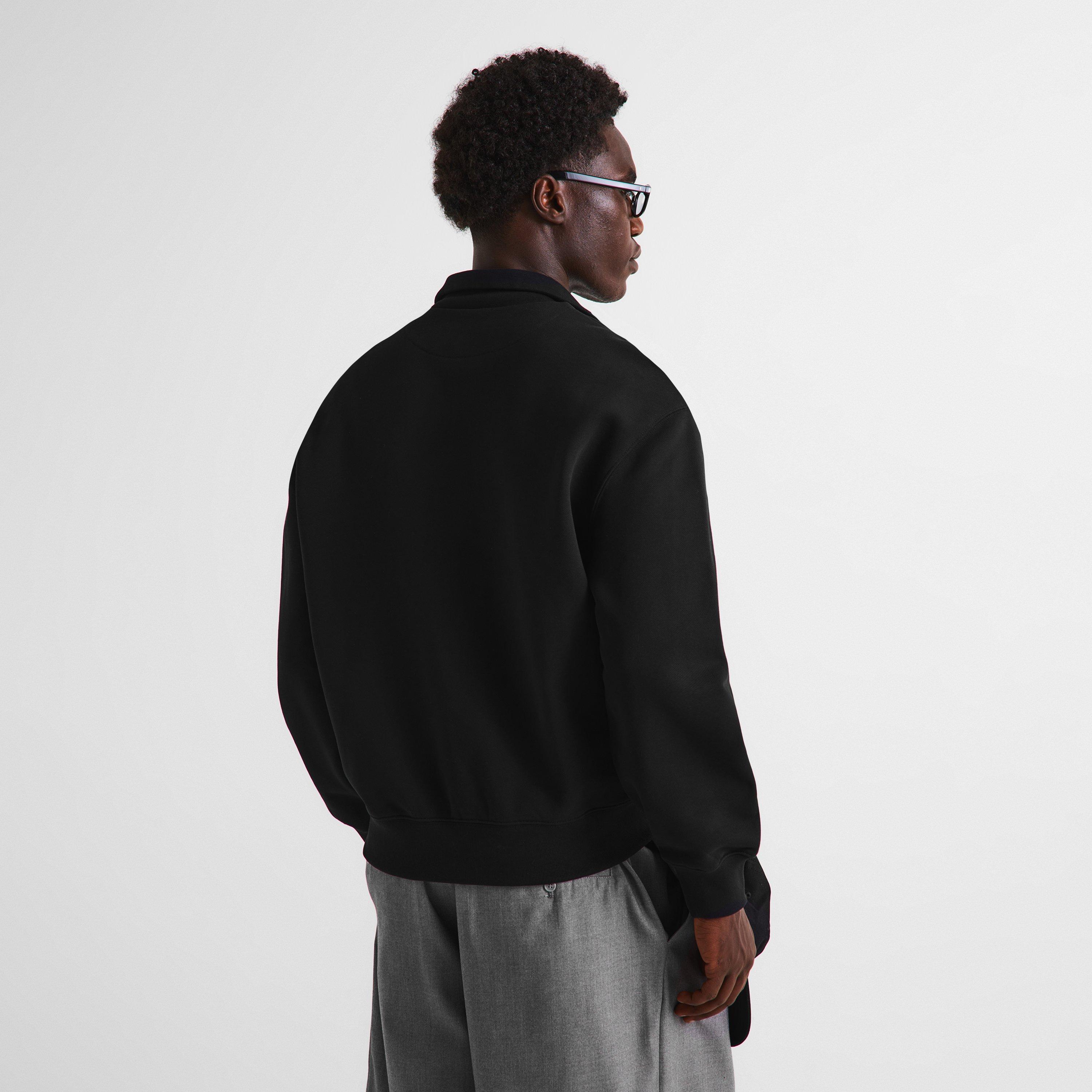 Black - Maison Kitsune - Men's Fox HD Comfort Half Zip Fleece - 4