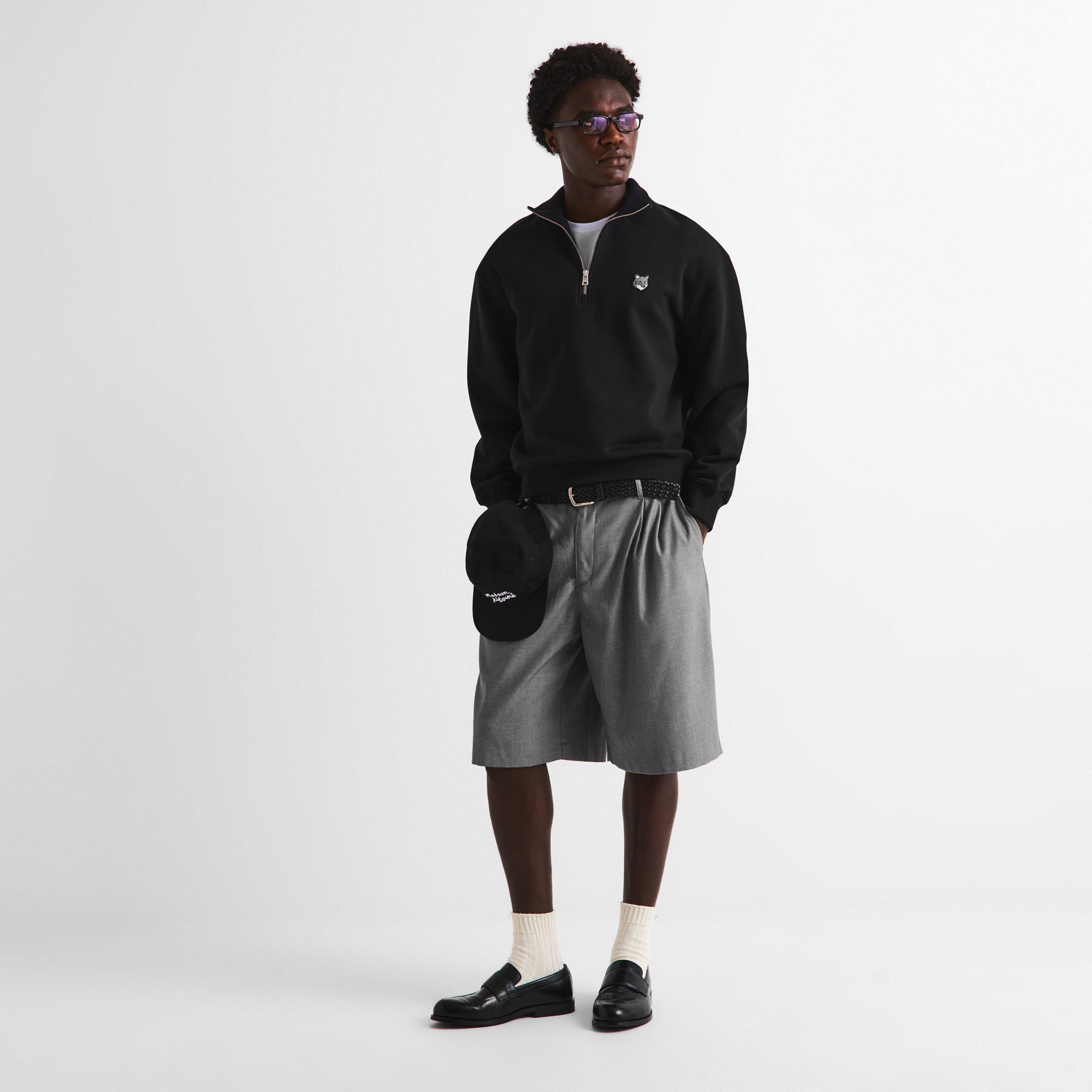 Black - Maison Kitsune - Men's Fox HD Comfort Half Zip Fleece - 6