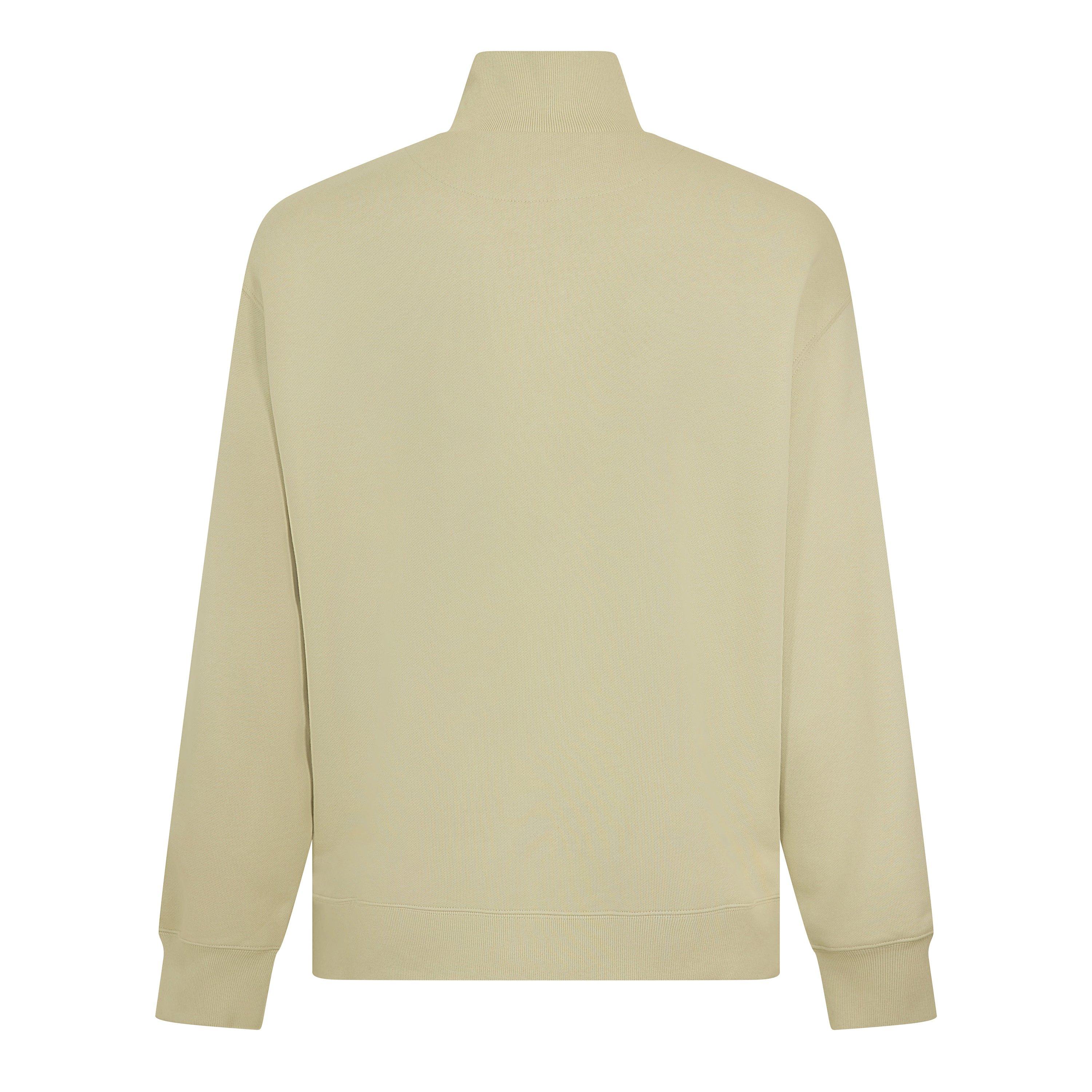 Stone Beige - Maison Kitsune - Men's Fox HD Comfort Half Zip Fleece - 2