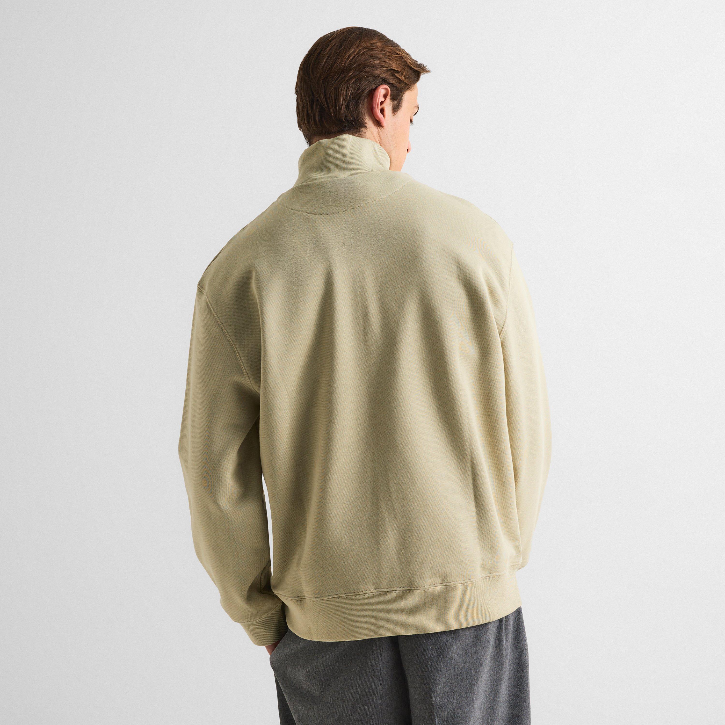 Stone Beige - Maison Kitsune - Men's Fox HD Comfort Half Zip Fleece - 4